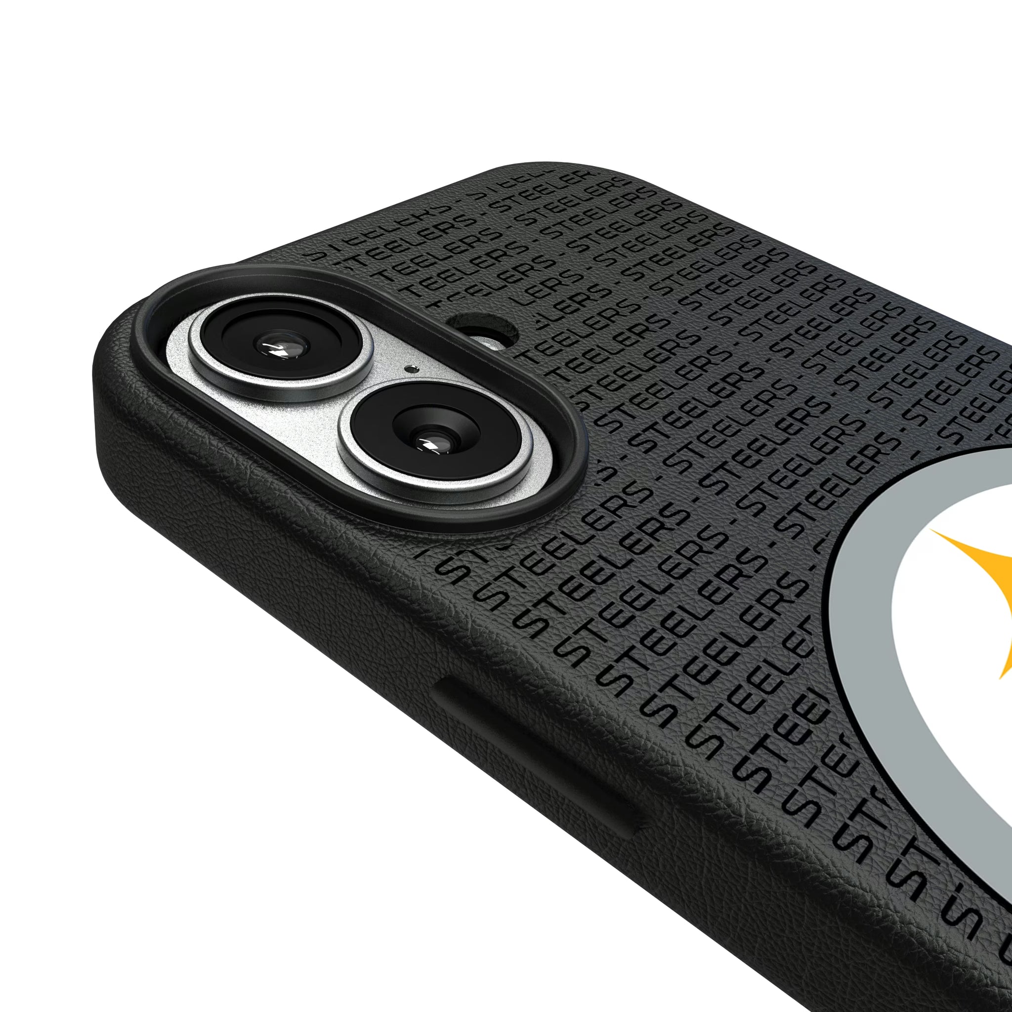 Pittsburgh Steelers Text Backdrop iPhone MagSafe Compatible Phone Case for Apple iPhone - Detail#Device_iPhone 17