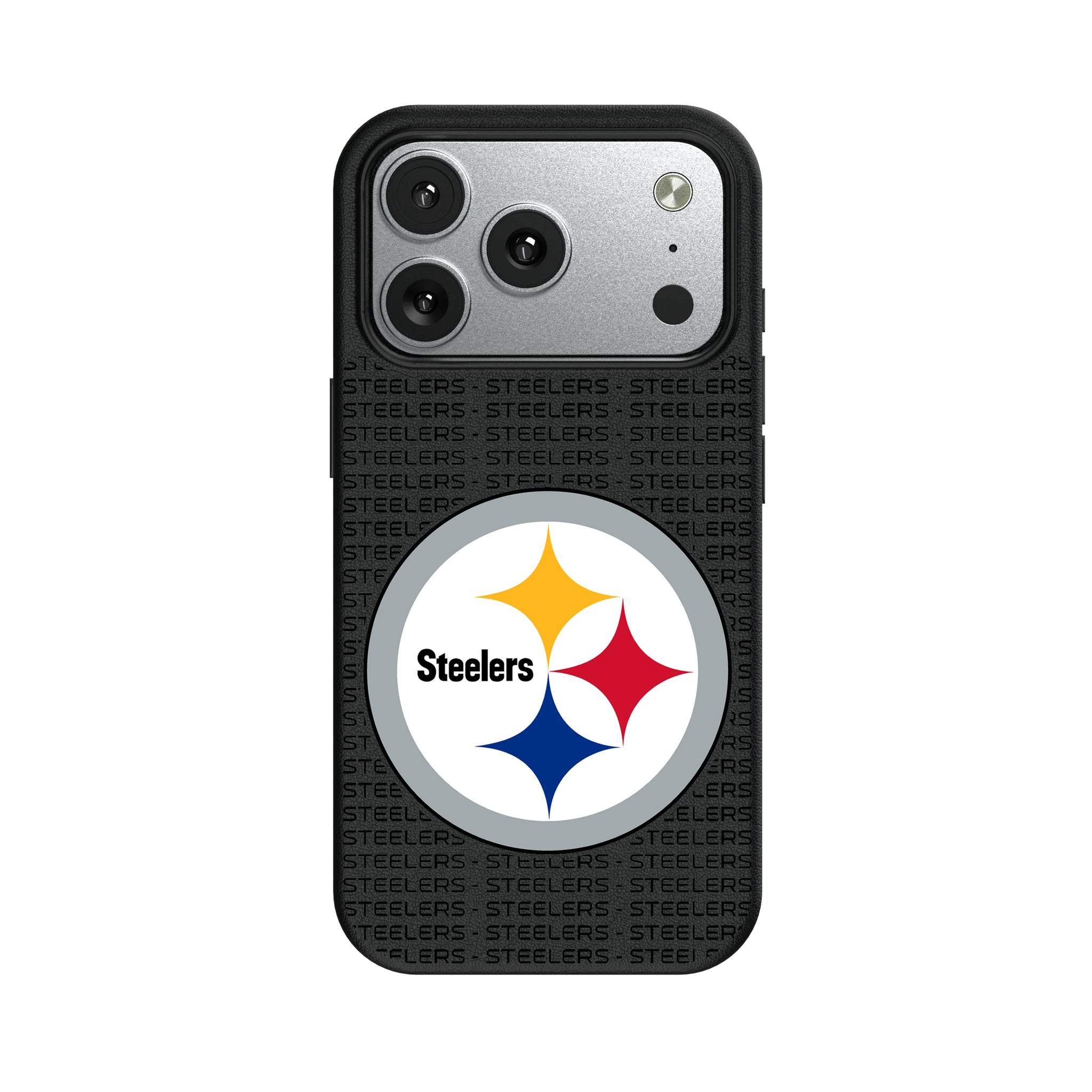 Pittsburgh Steelers Text Backdrop iPhone MagSafe Compatible Phone Case for Apple iPhone#Device_iPhone 17 Pro