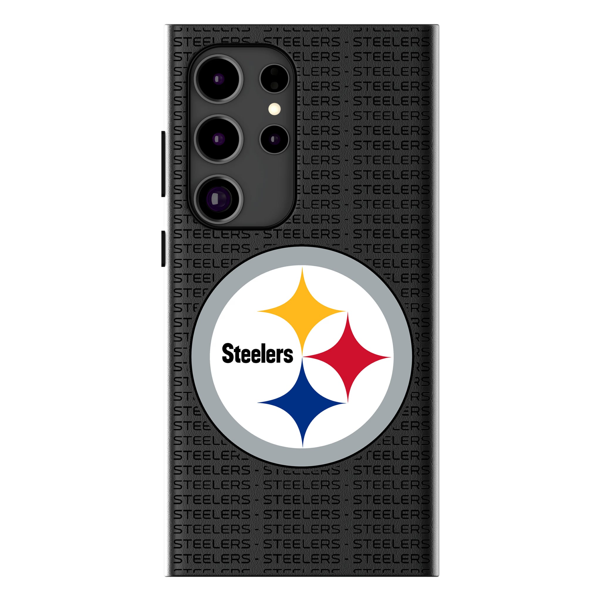 Pittsburgh Steelers Text Backdrop Galaxy MagSafe Compatible Phone Case for Samsung Galaxy