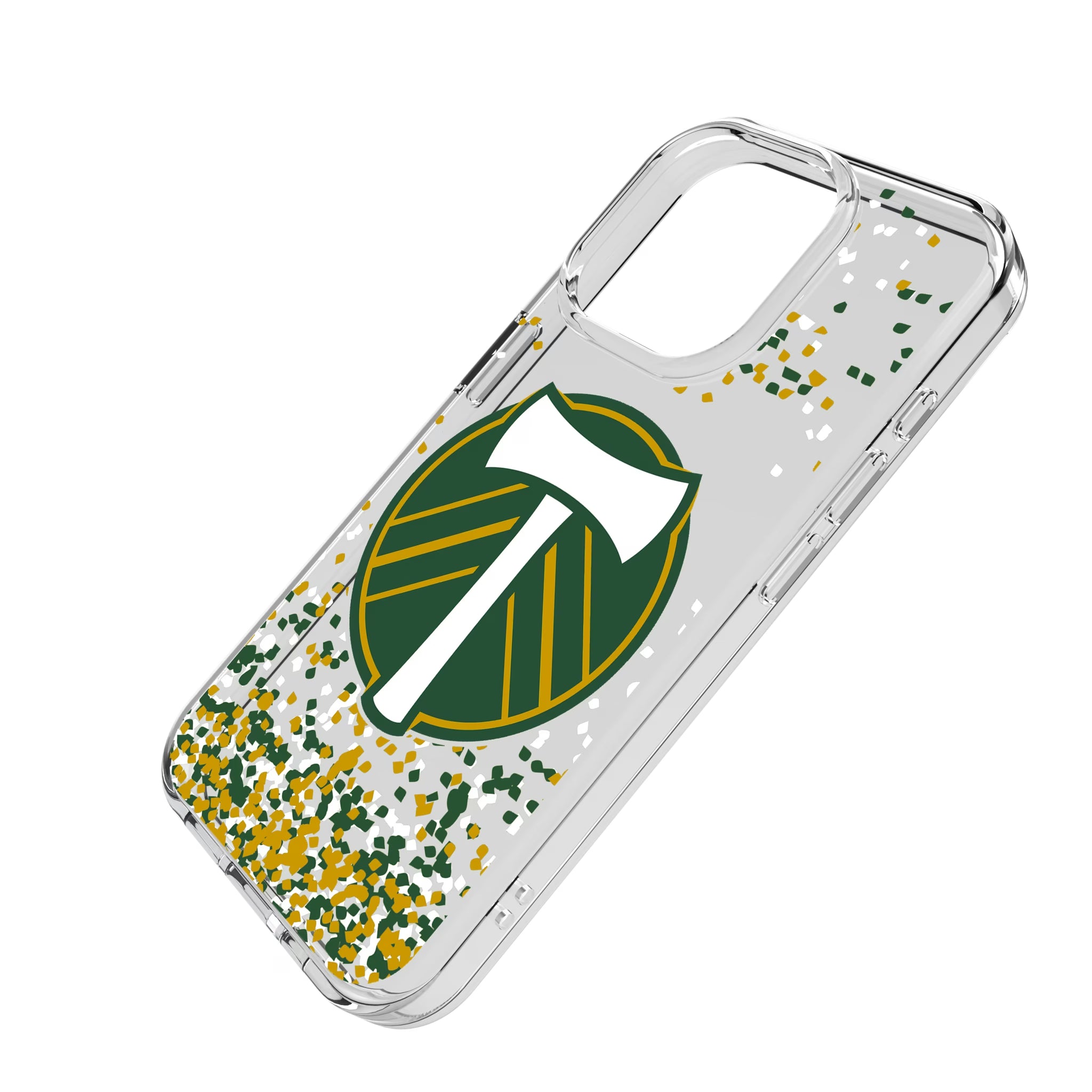 Portland Timbers Confetti iPhone Clear Phone Case for Apple iPhone - Isometric View