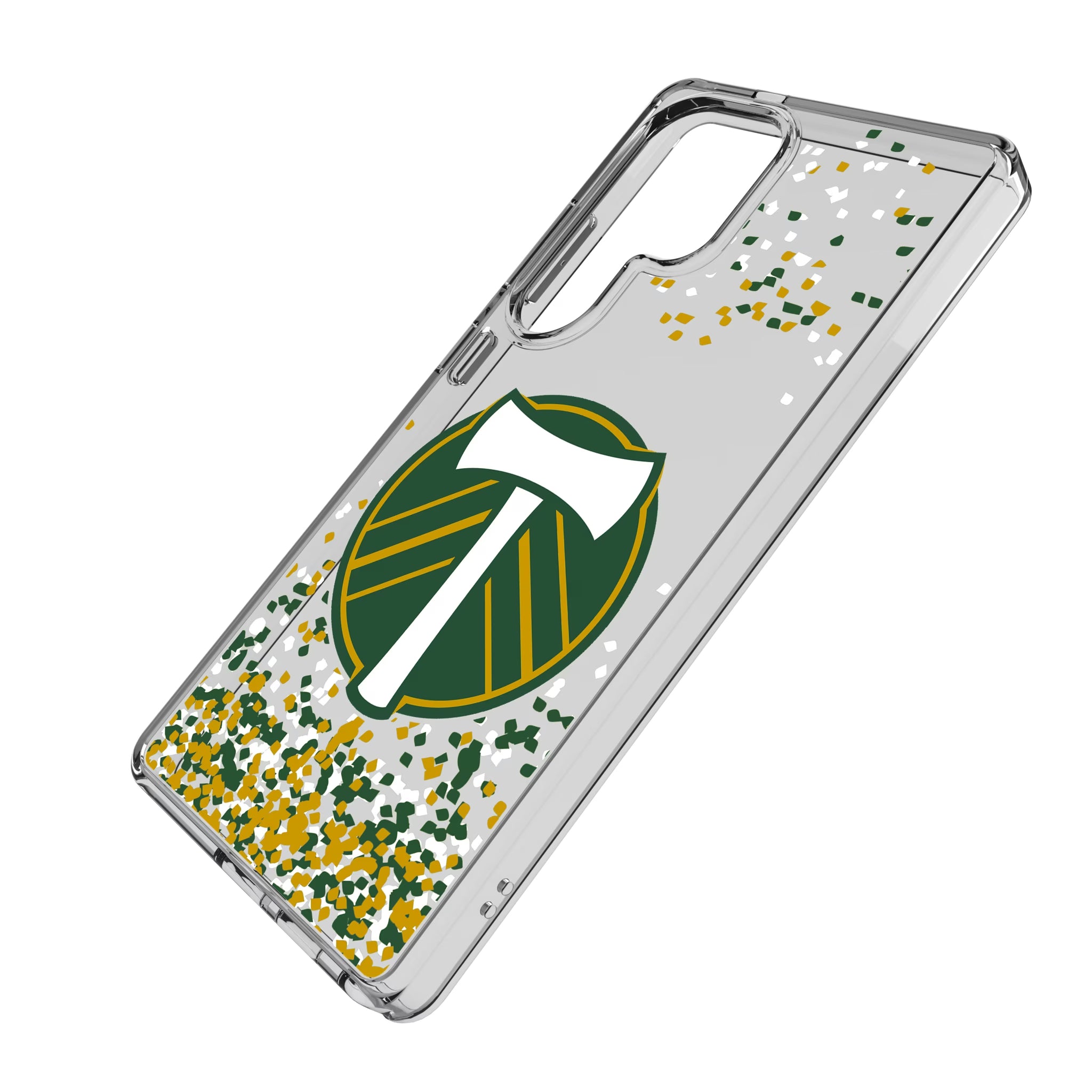 Portland Timbers Confetti Galaxy Clear Phone Case for Samsung Galaxy - Isometric View