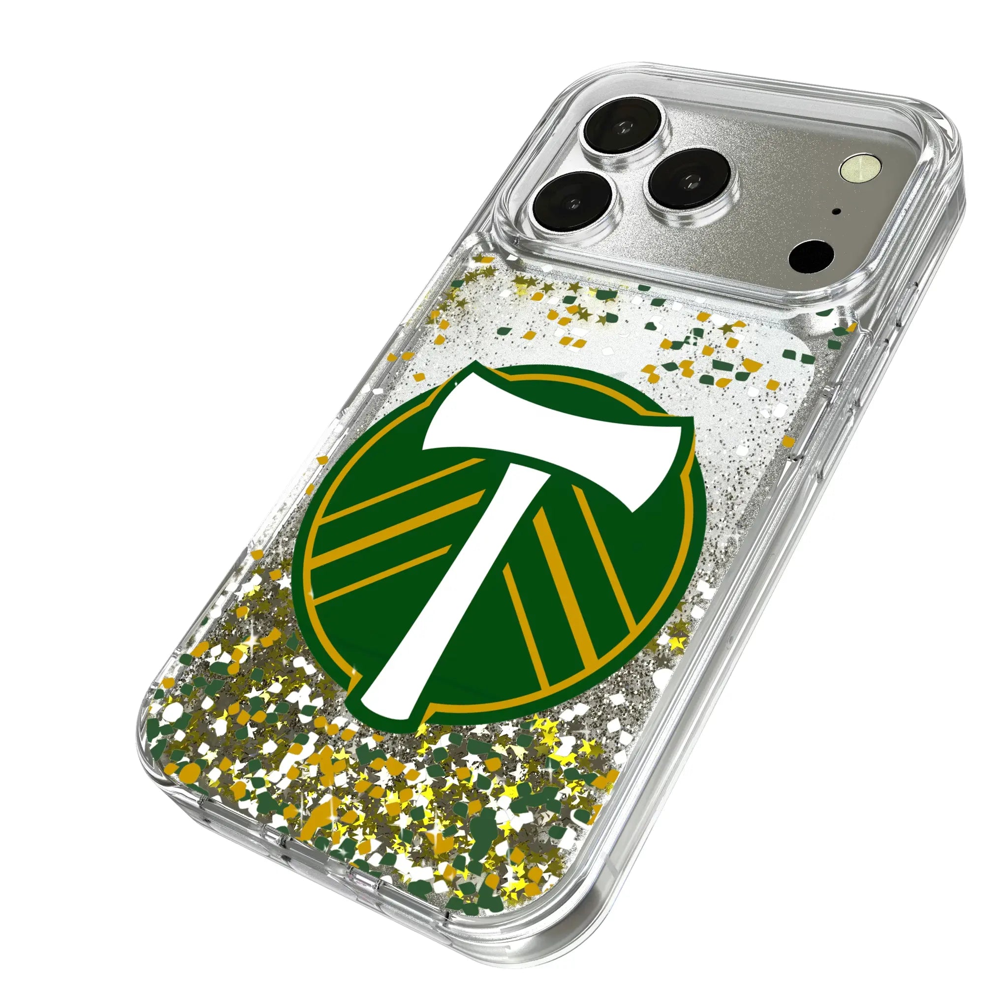 Portland Timbers Confetti iPhone Glitter Phone Case for Apple iPhone - Isometric View