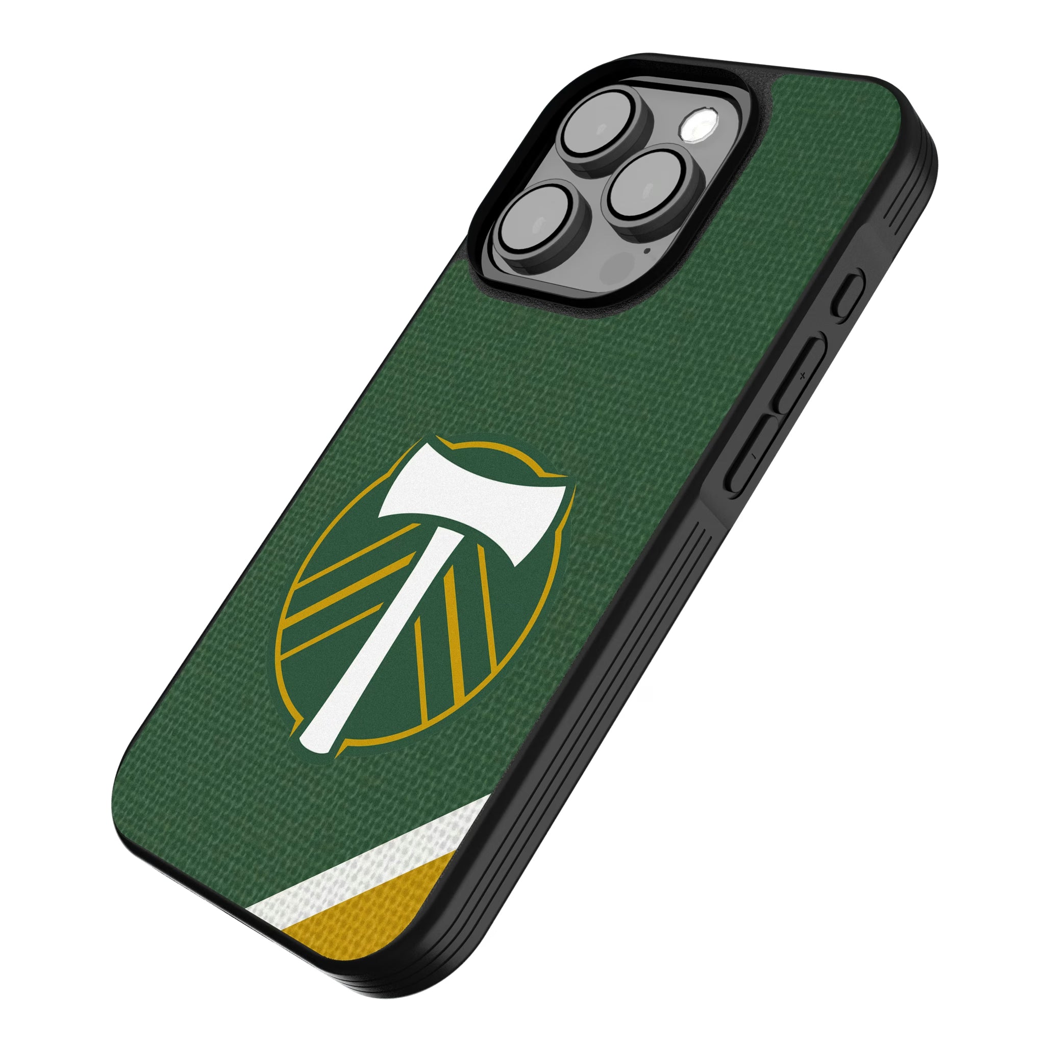 Portland Timbers Diagonal Stripe iPhone Bump Phone Case for Apple iPhone - Isometric View