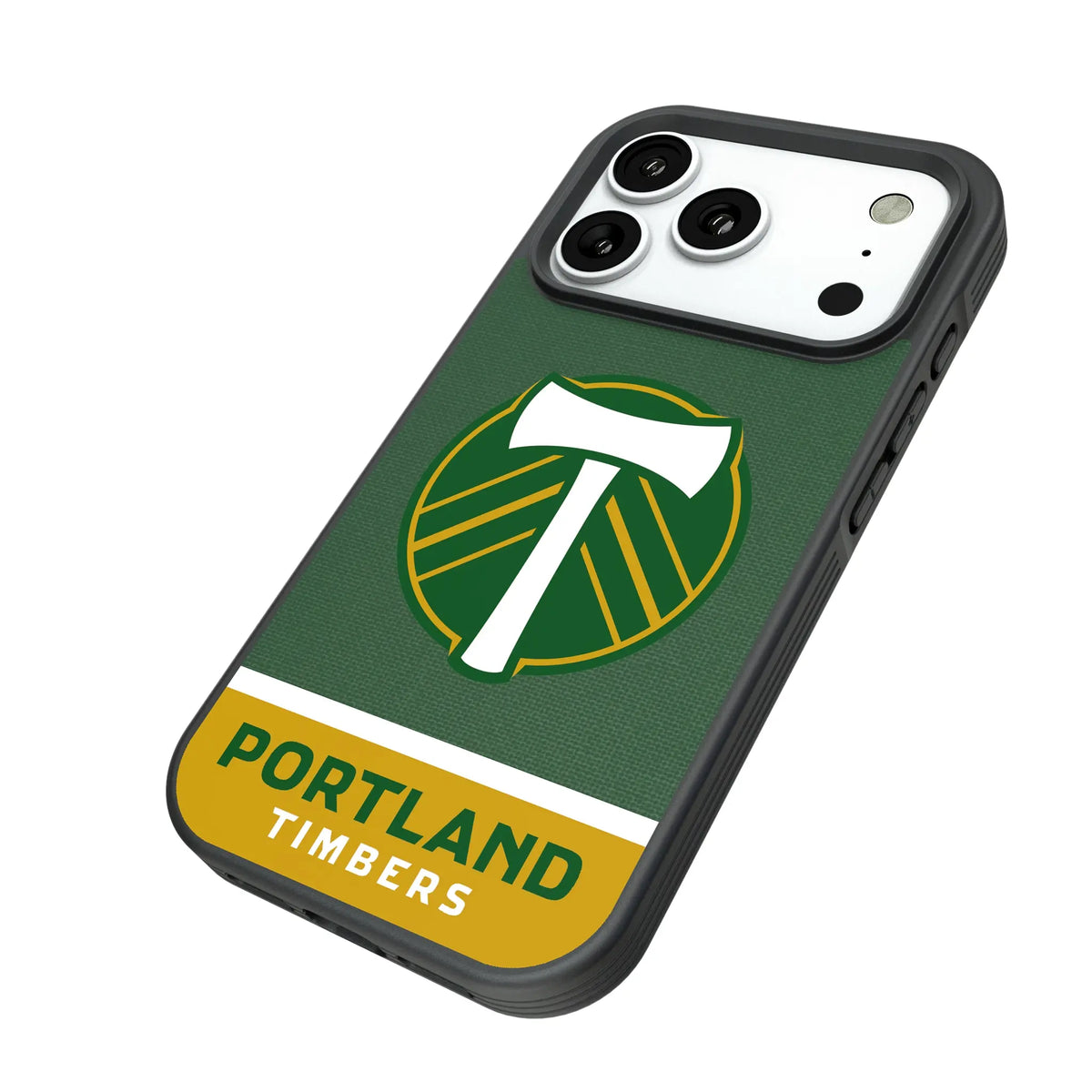 Portland Timbers Endzone Solid iPhone Bump Phone Case for Apple iPhone - Isometric View#Device_iPhone 18 Pro