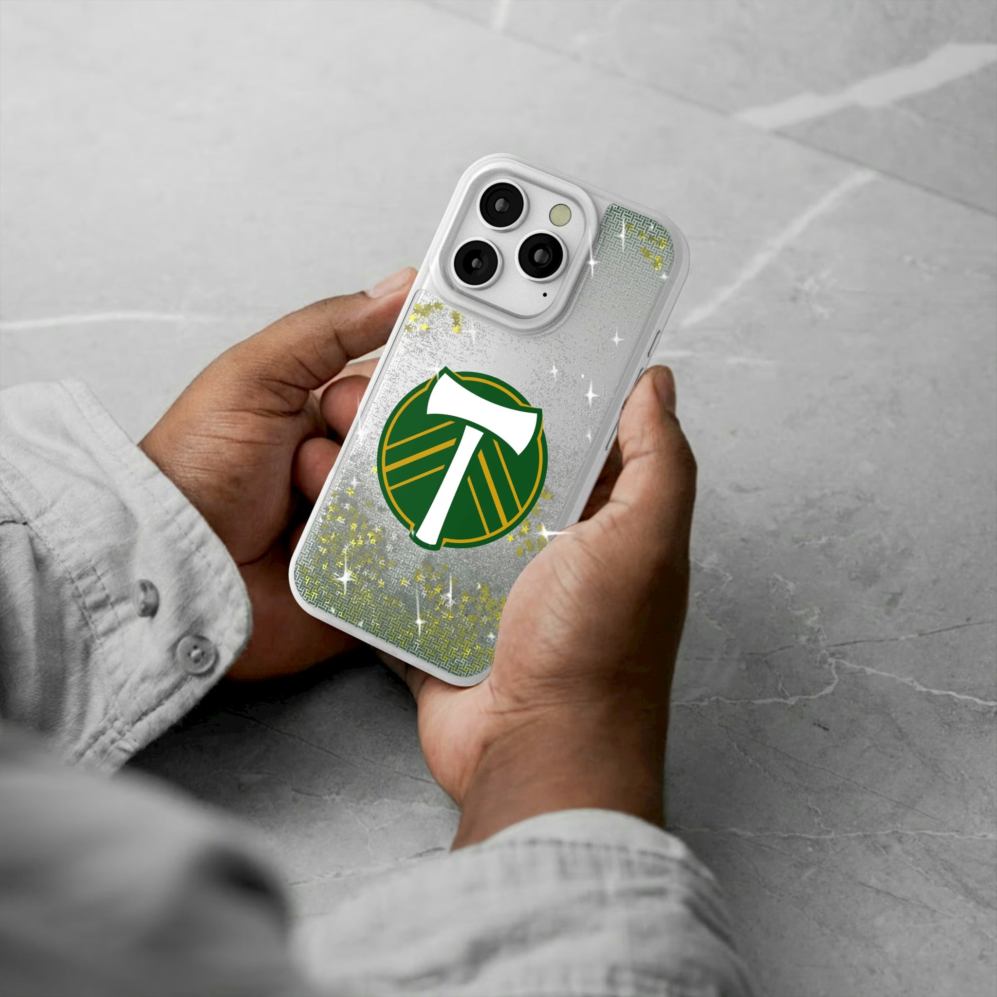 Portland Timbers Linen iPhone Glitter Phone Case for Apple iPhone - Lifestyle#Device_iPhone 16 Pro