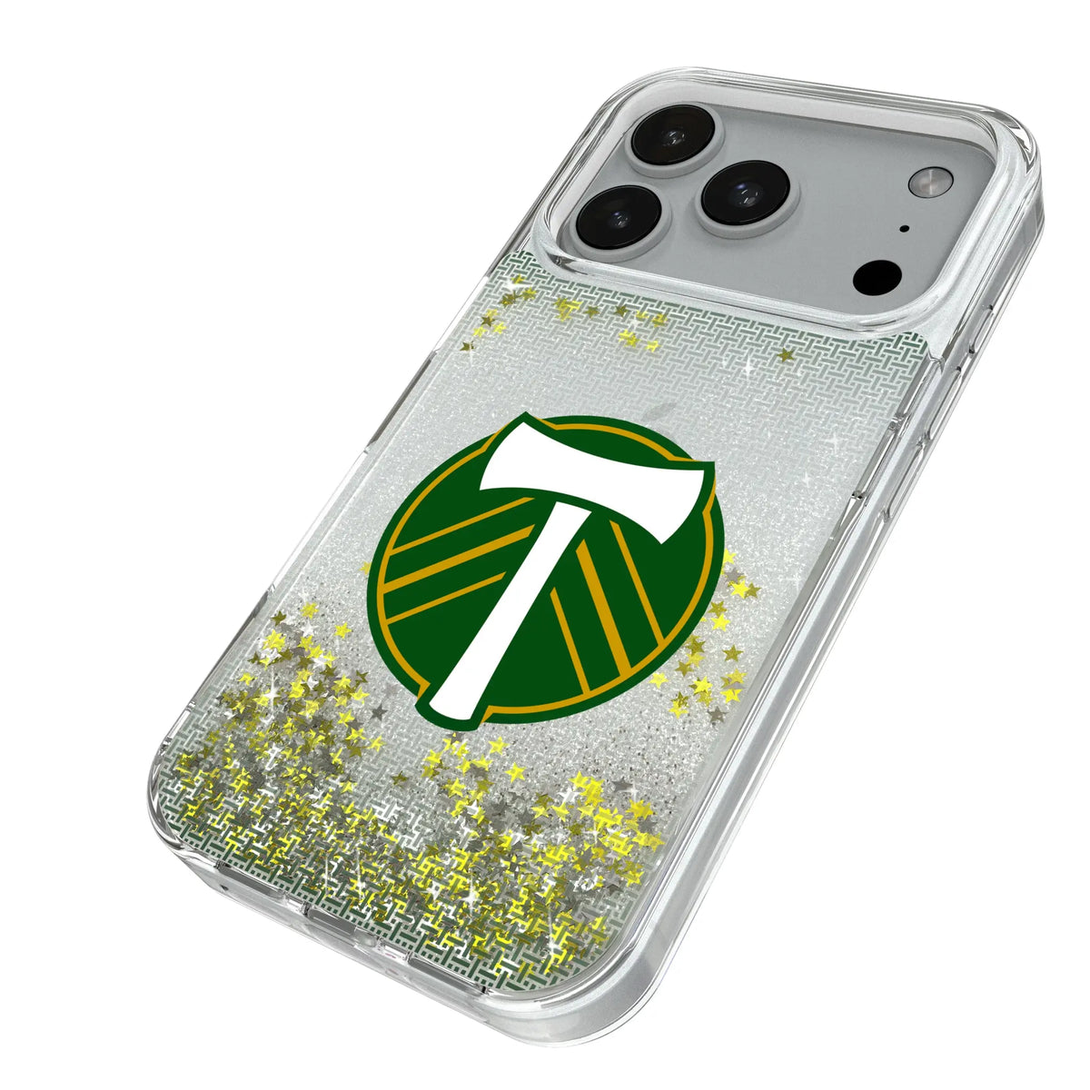 Portland Timbers Linen iPhone Glitter Phone Case for Apple iPhone - Isometric View#Device_iPhone 18 Pro