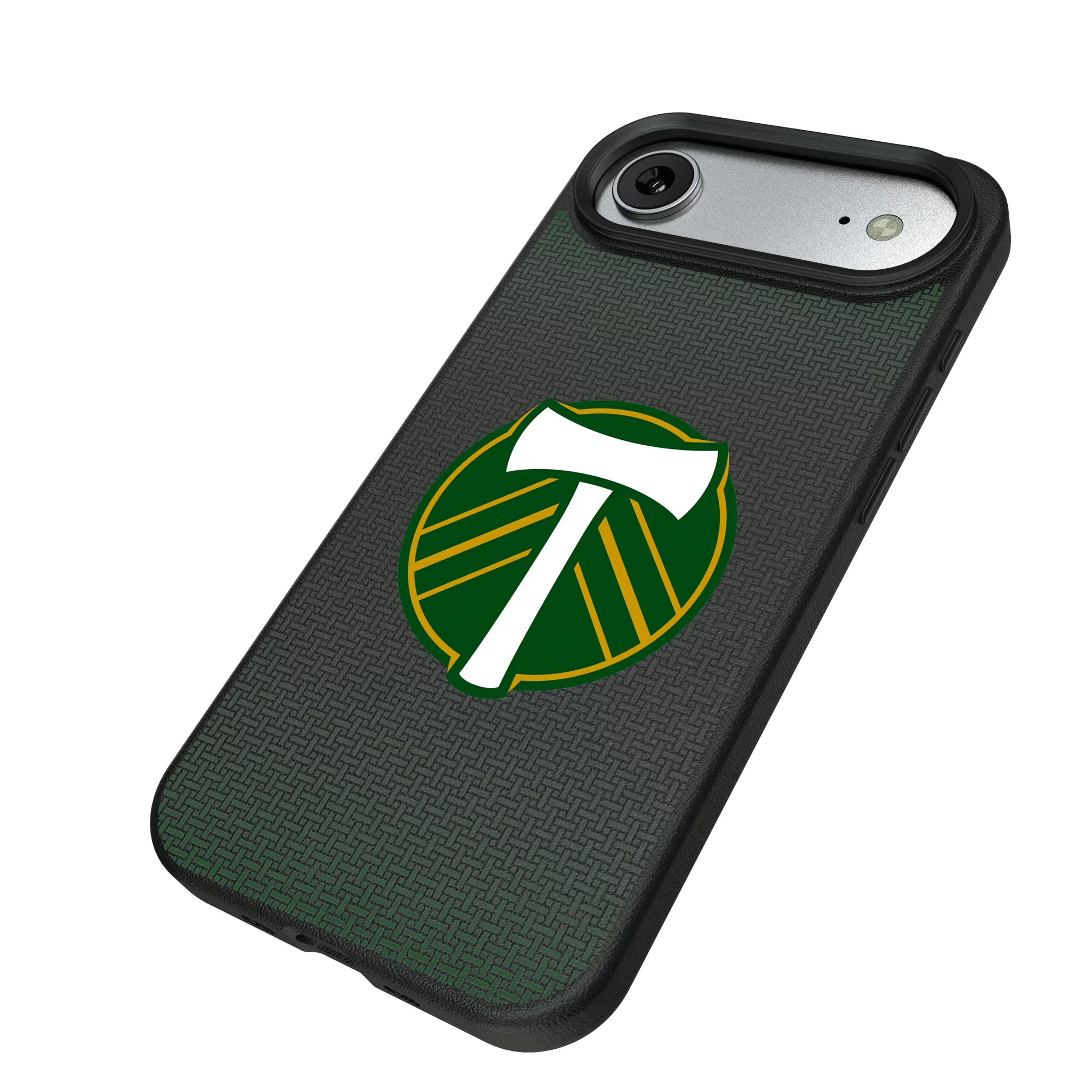 Portland Timbers Linen iPhone MagSafe Compatible Phone Case for Apple iPhone - Isometric View#Device_iPhone Air