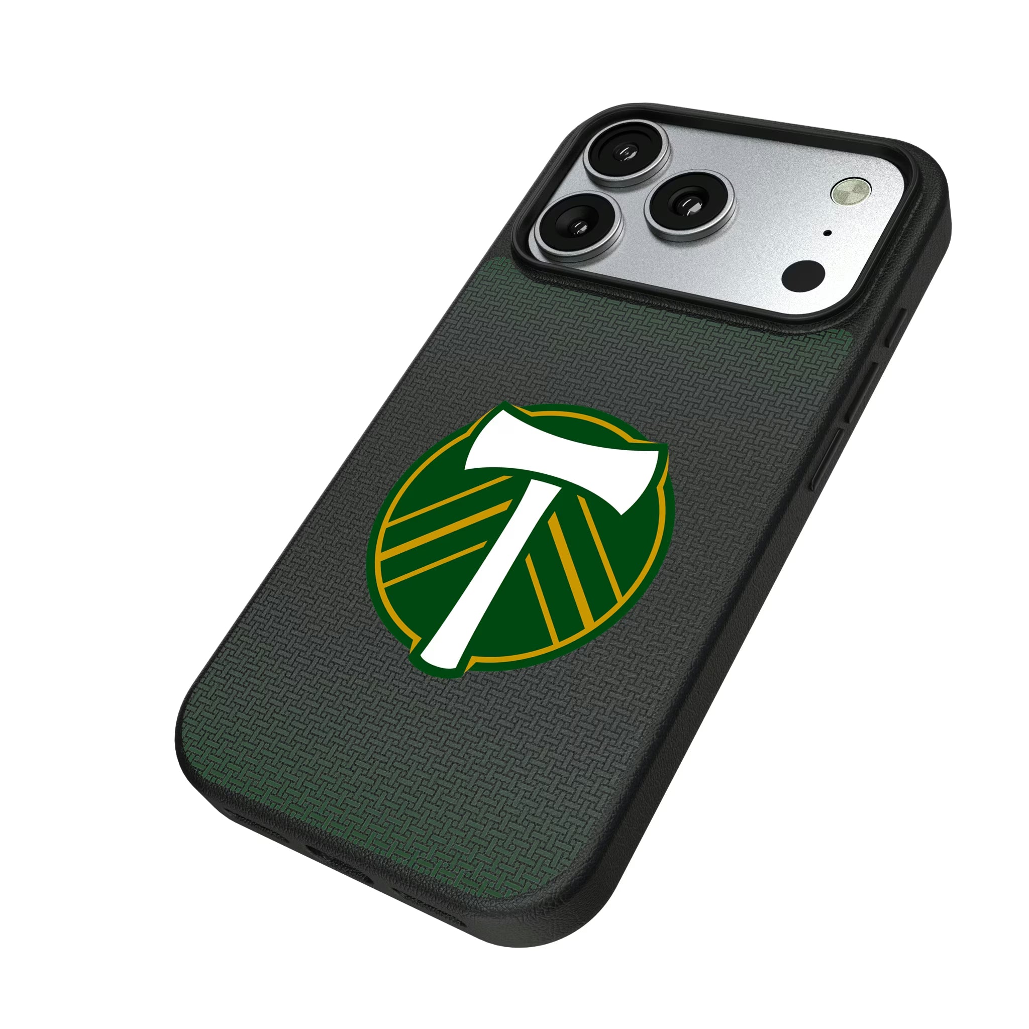 Portland Timbers Linen iPhone MagSafe Compatible Phone Case for Apple iPhone - Isometric View#Device_iPhone 17 Pro