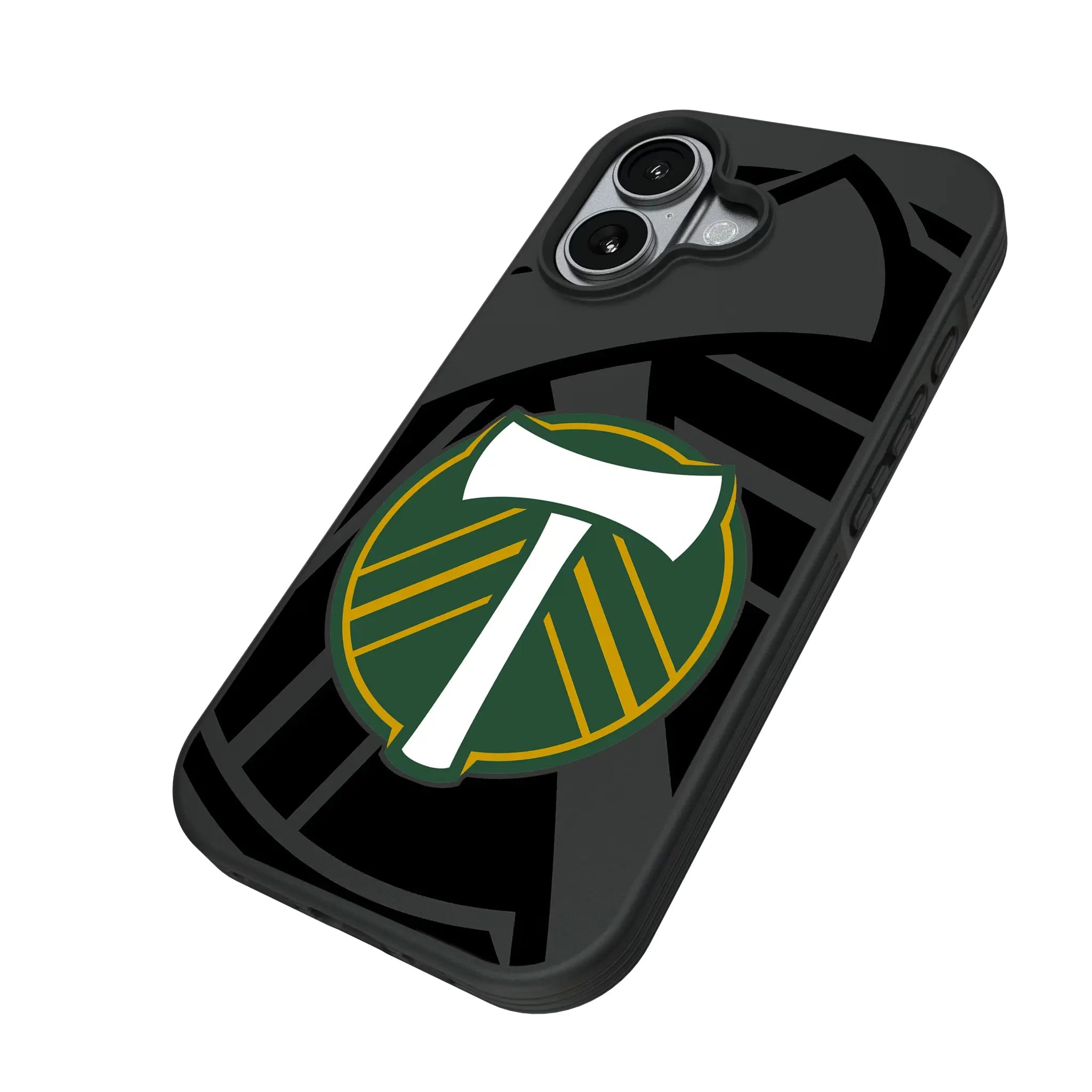 Portland Timbers Monocolor Tilt iPhone Bump Phone Case for Apple iPhone - Isometric View#Device_iPhone 17