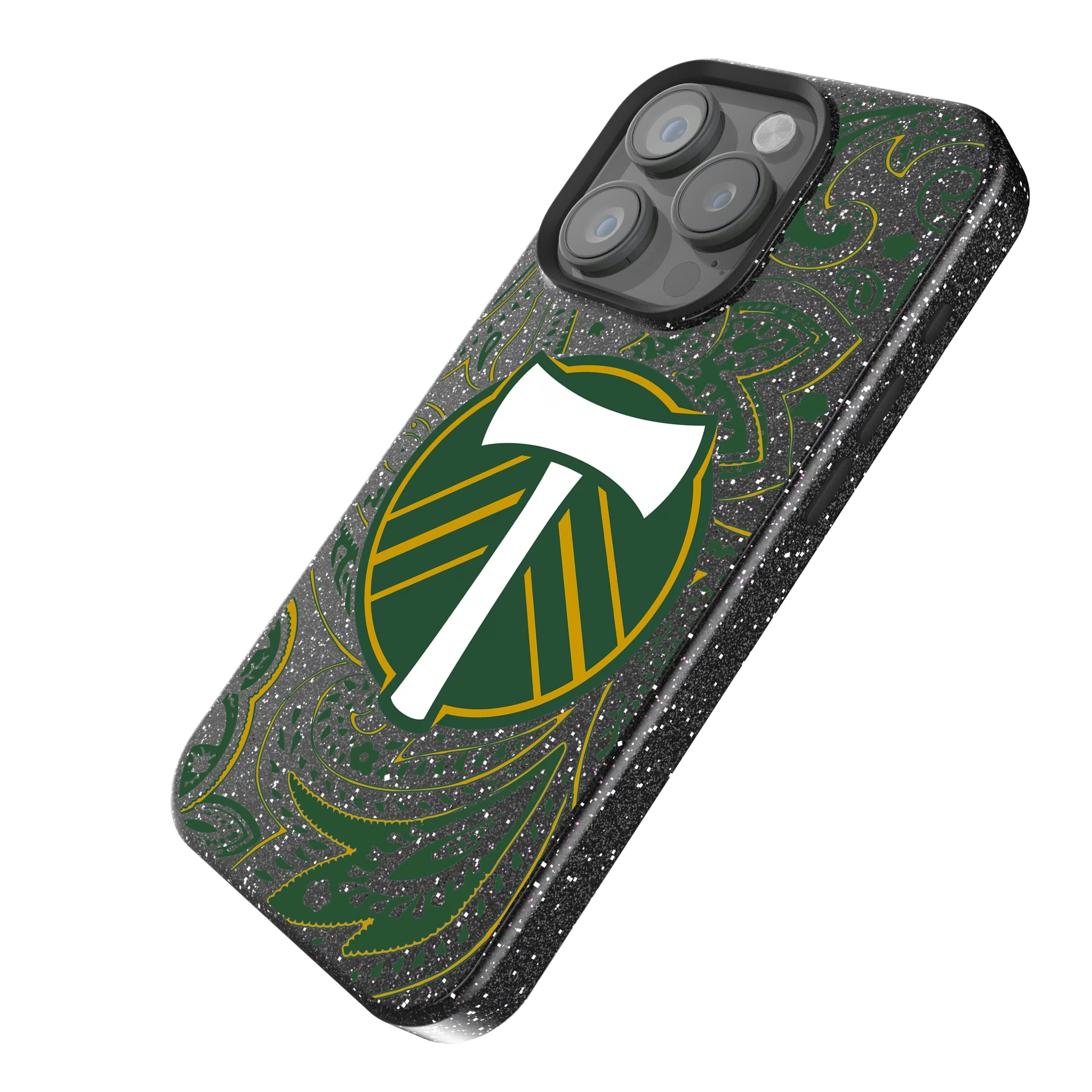 Portland Timbers Paisley iPhone Bling Phone Case for Apple iPhone - Isometric View