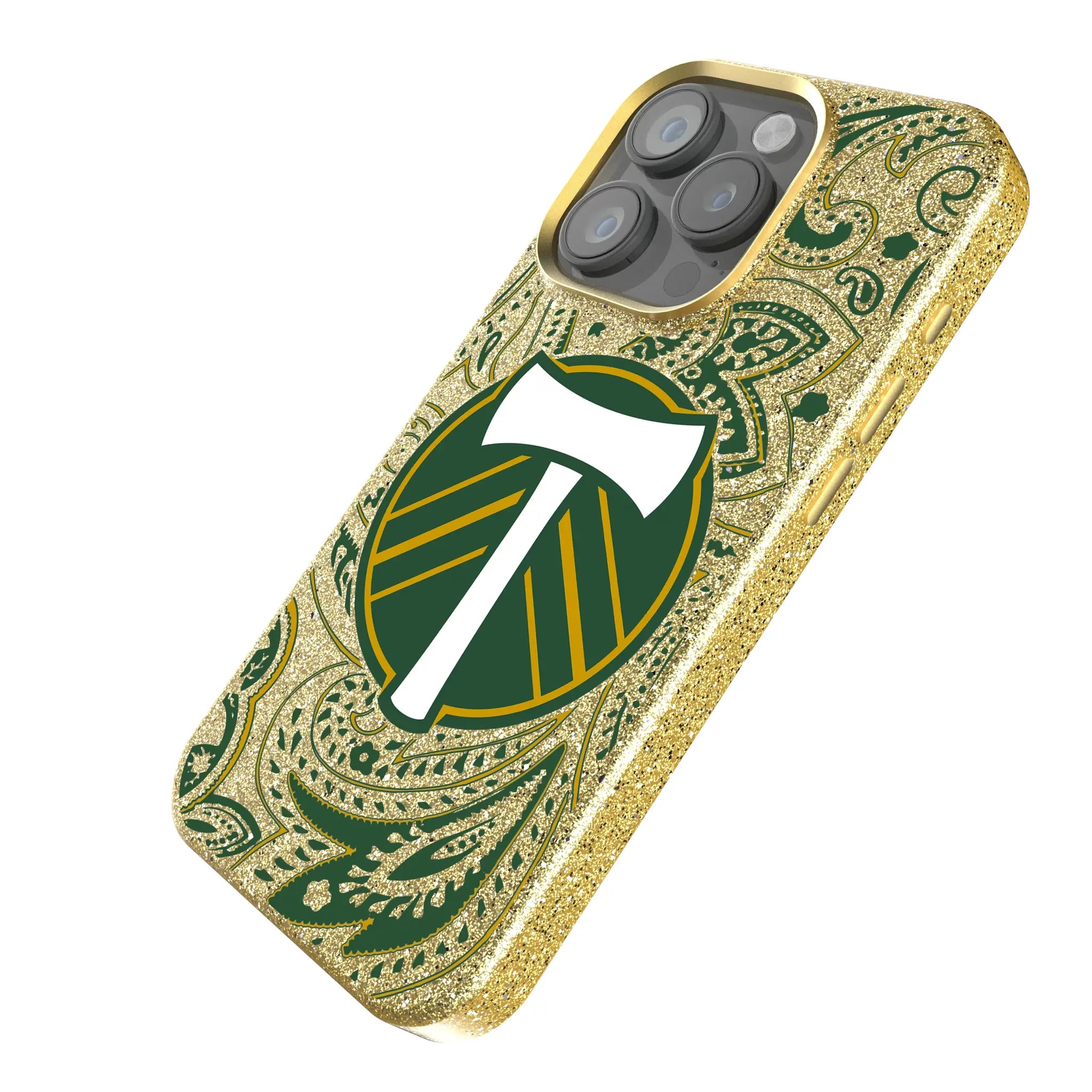 Portland Timbers Paisley iPhone Bling Phone Case for Apple iPhone - Isometric View