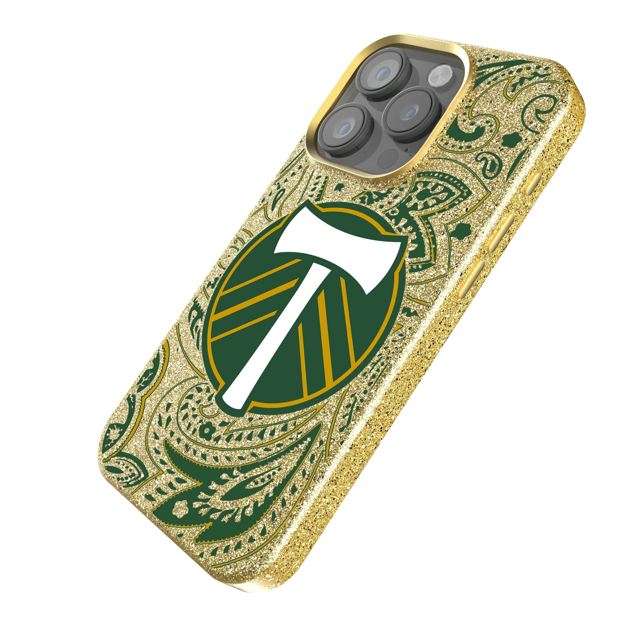 Portland Timbers Paisley iPhone Bling Phone Case for Apple iPhone - Isometric View