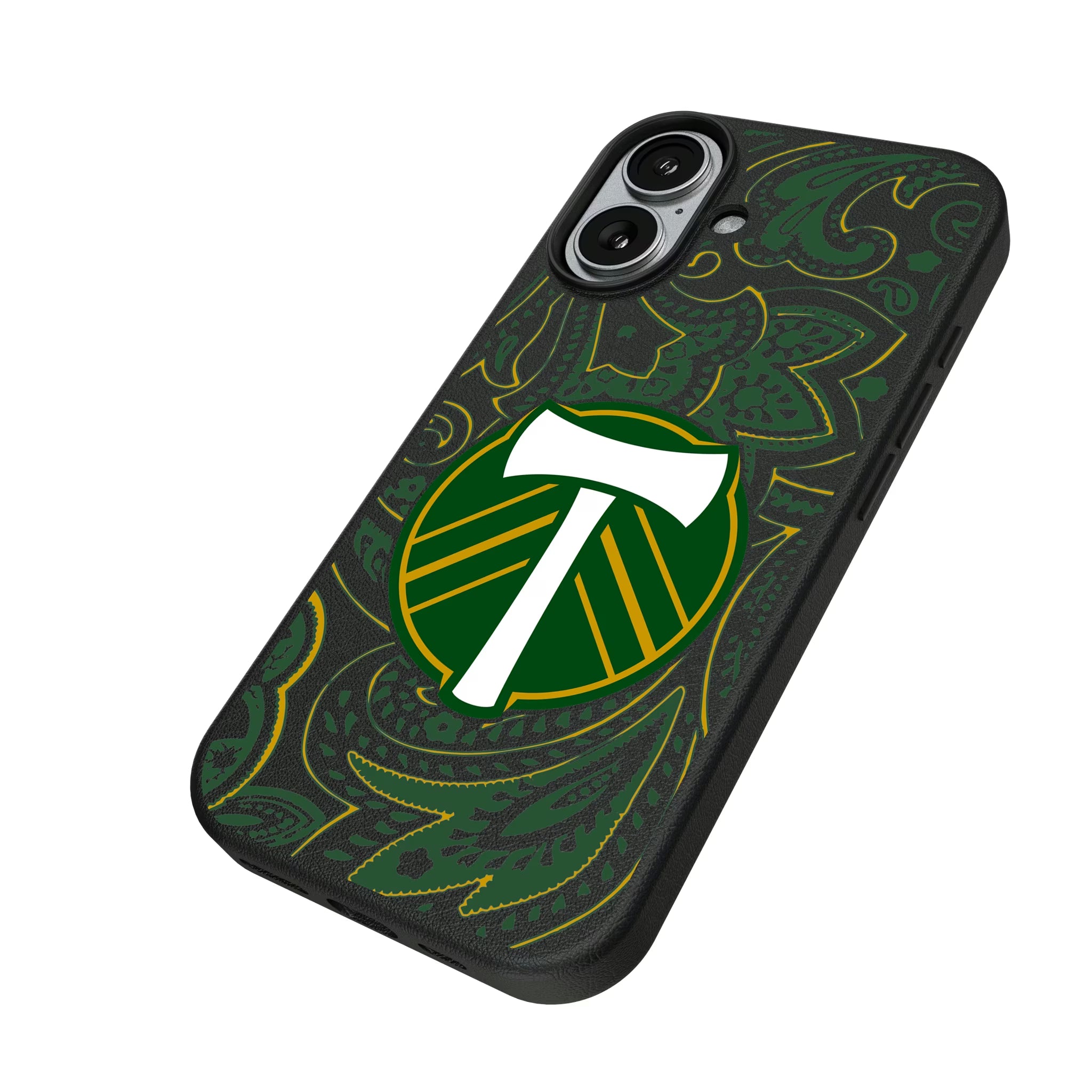 Portland Timbers Paisley iPhone MagSafe Compatible Phone Case for Apple iPhone - Isometric View#Device_iPhone 17