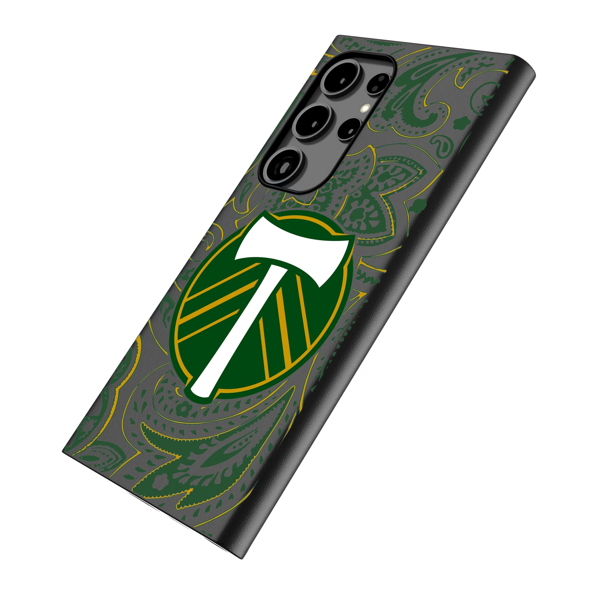 Portland Timbers Paisley Galaxy MagSafe Compatible Phone Case for Samsung Galaxy - Isometric View