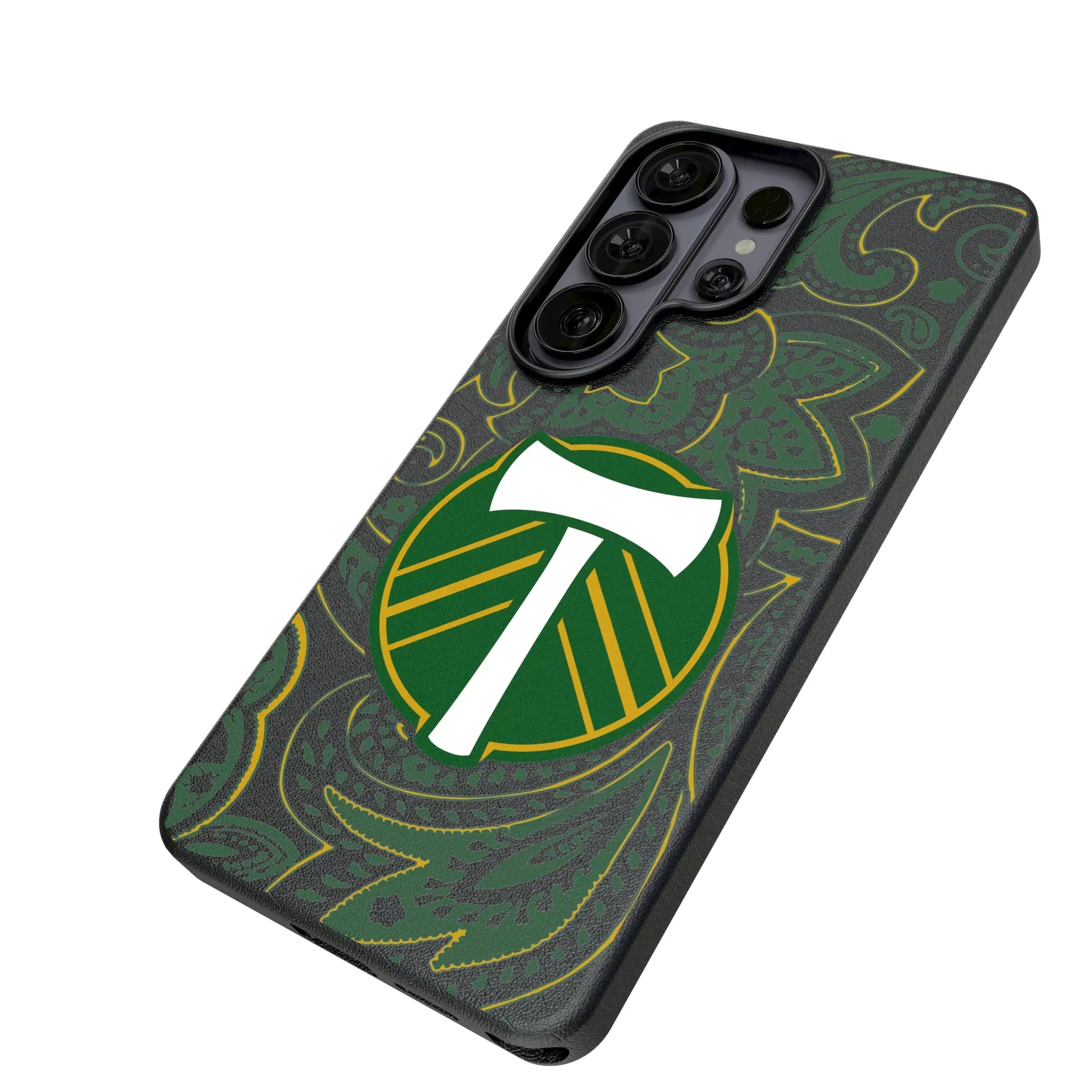 Portland Timbers Paisley Galaxy MagSafe Compatible Phone Case for Samsung Galaxy - Isometric View#Device_Galaxy S26 Ultra