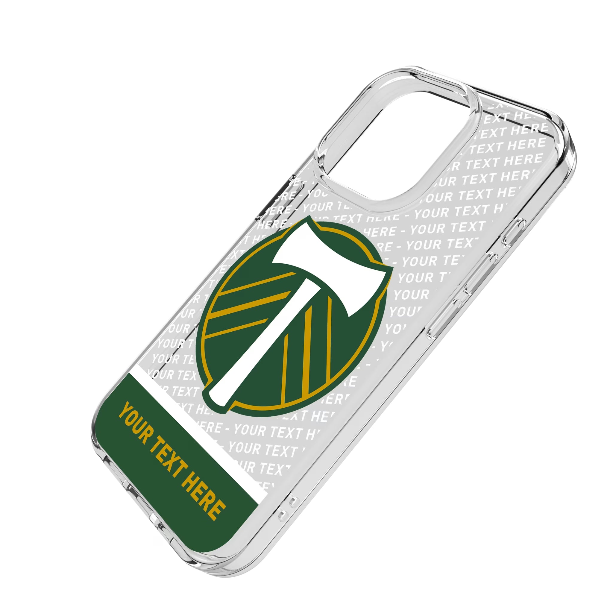 Portland Timbers Personalized EndZone Plus iPhone Clear Phone Case for Apple iPhone - Isometric View