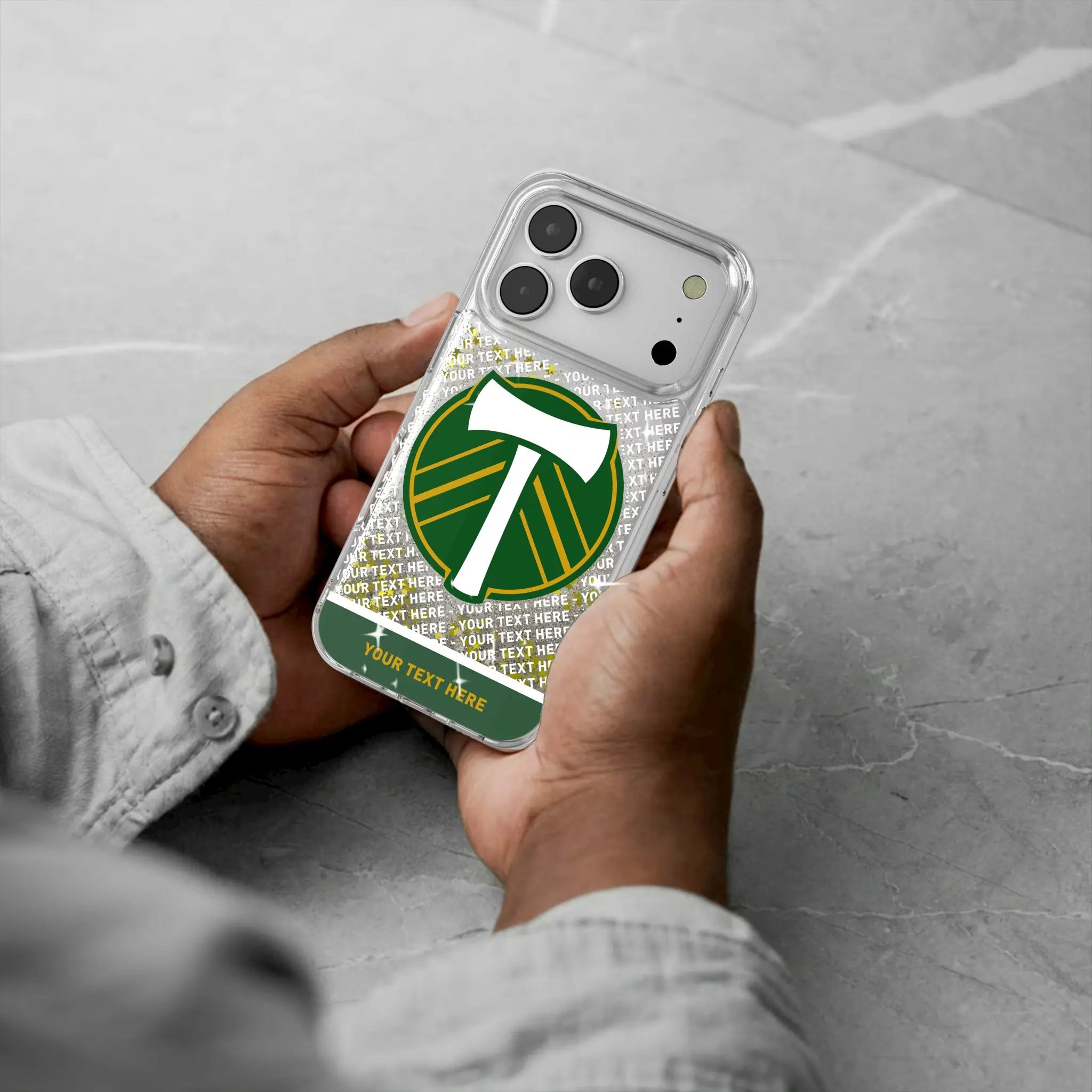 Portland Timbers Personalized EndZone Plus iPhone Glitter Phone Case for Apple iPhone - Lifestyle#Device_iPhone 17 Pro