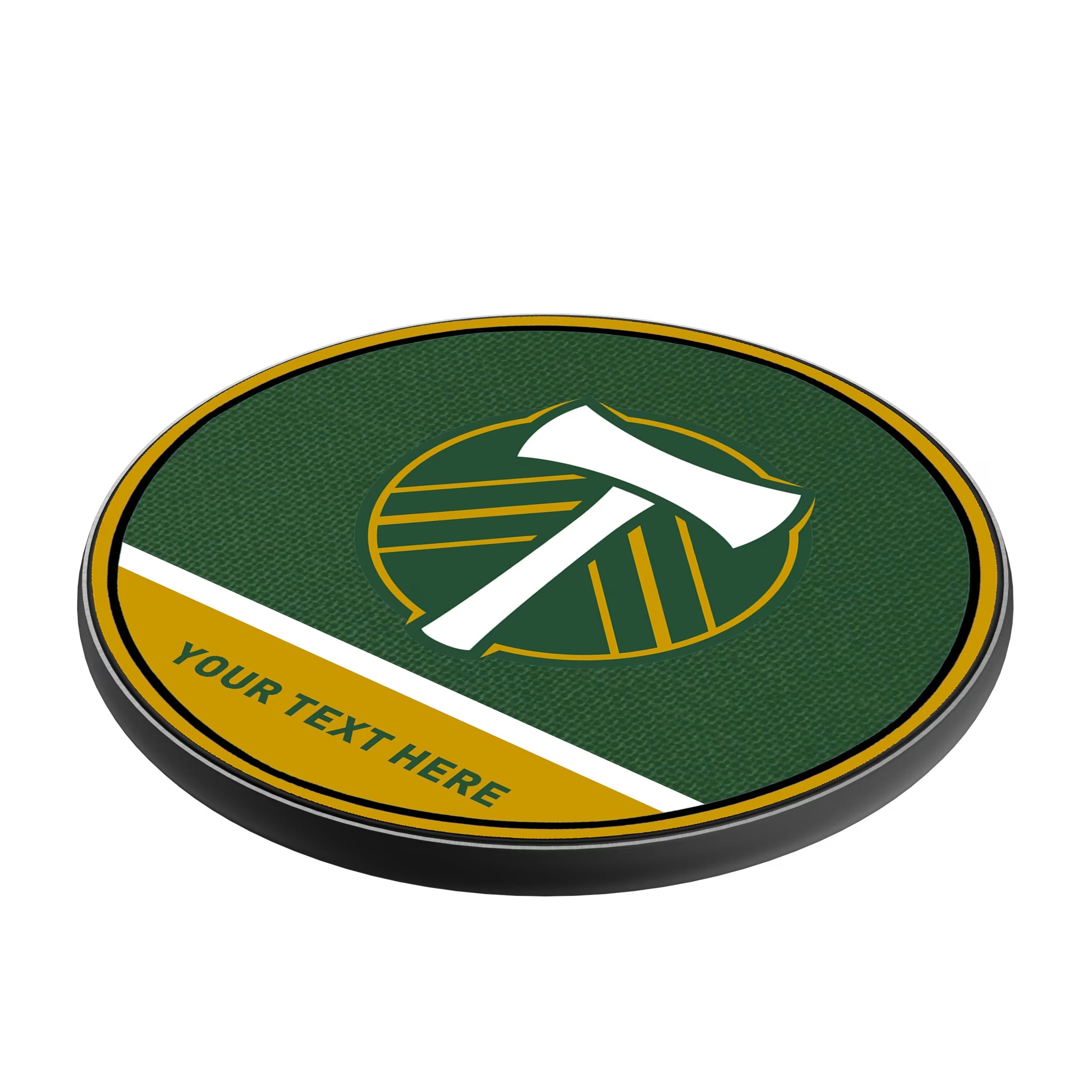 Portland Timbers Personalized Endzone Solid 15-Watt Wireless Charger - Isometric View