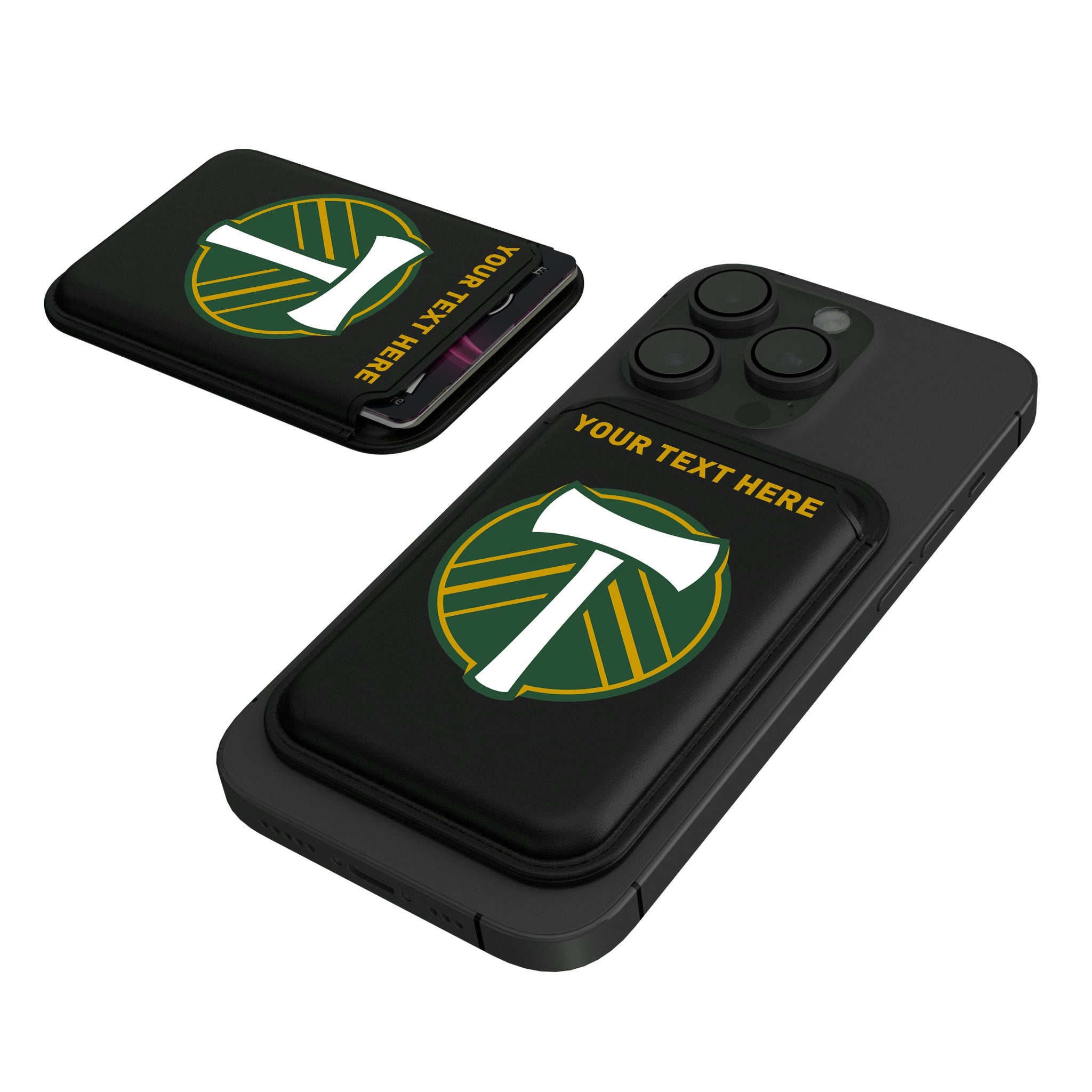Portland Timbers Personalized Insignia Black Magnetic Credit Card Wallet