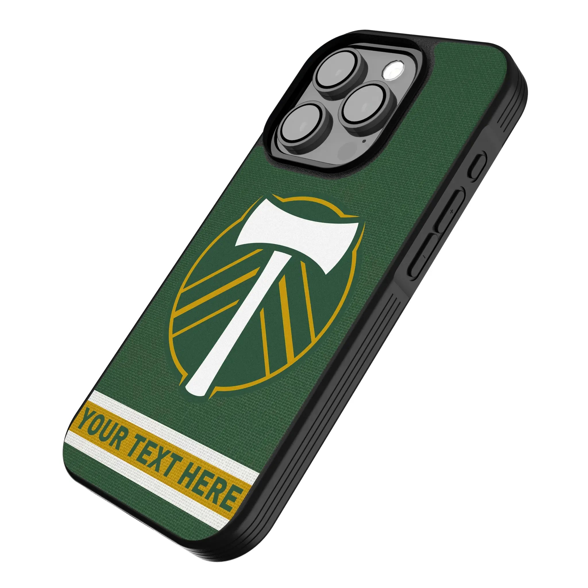 Portland Timbers Personalized Stripe iPhone Bump Phone Case for Apple iPhone - Isometric View