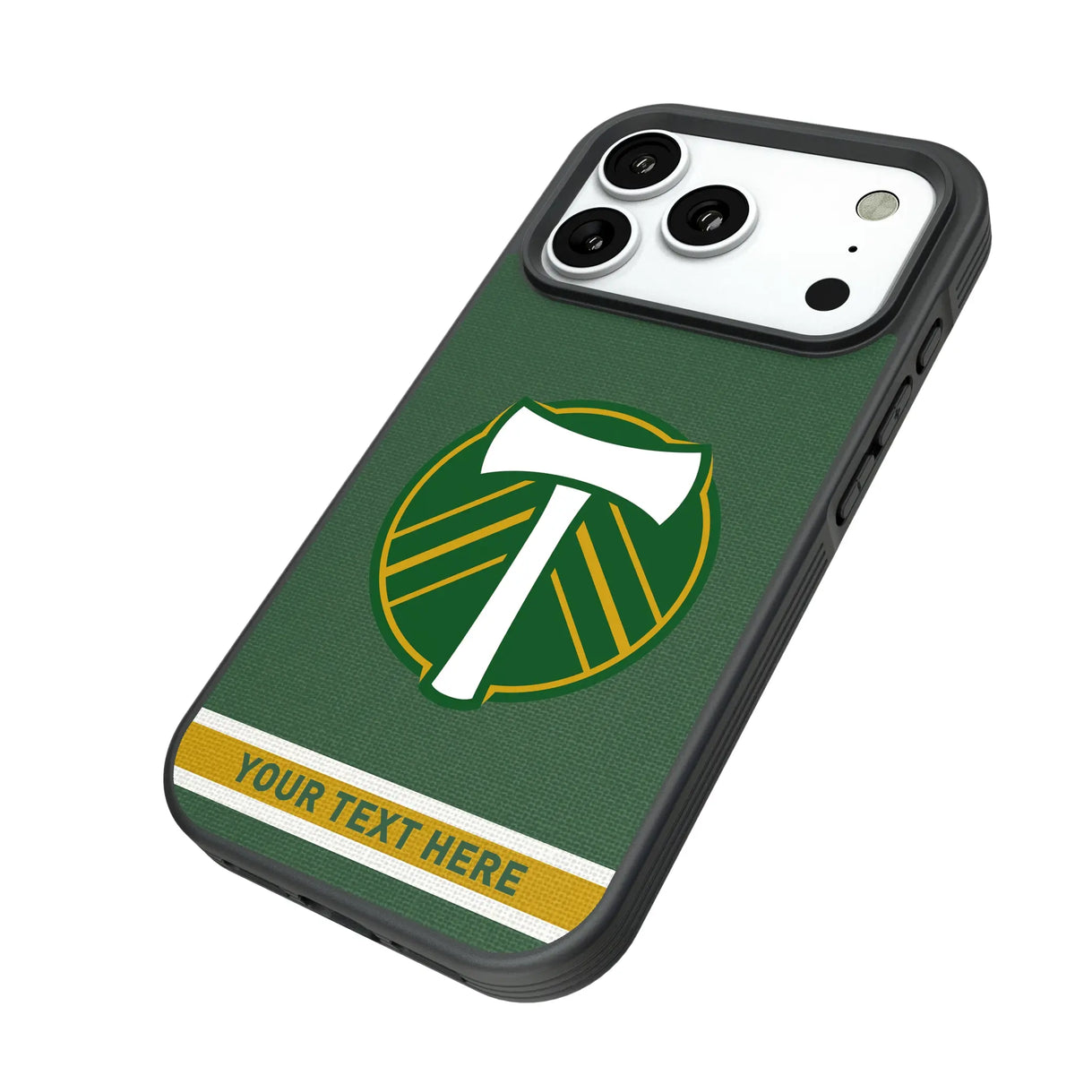 Portland Timbers Personalized Stripe iPhone Bump Phone Case for Apple iPhone - Isometric View#Device_iPhone 18 Pro