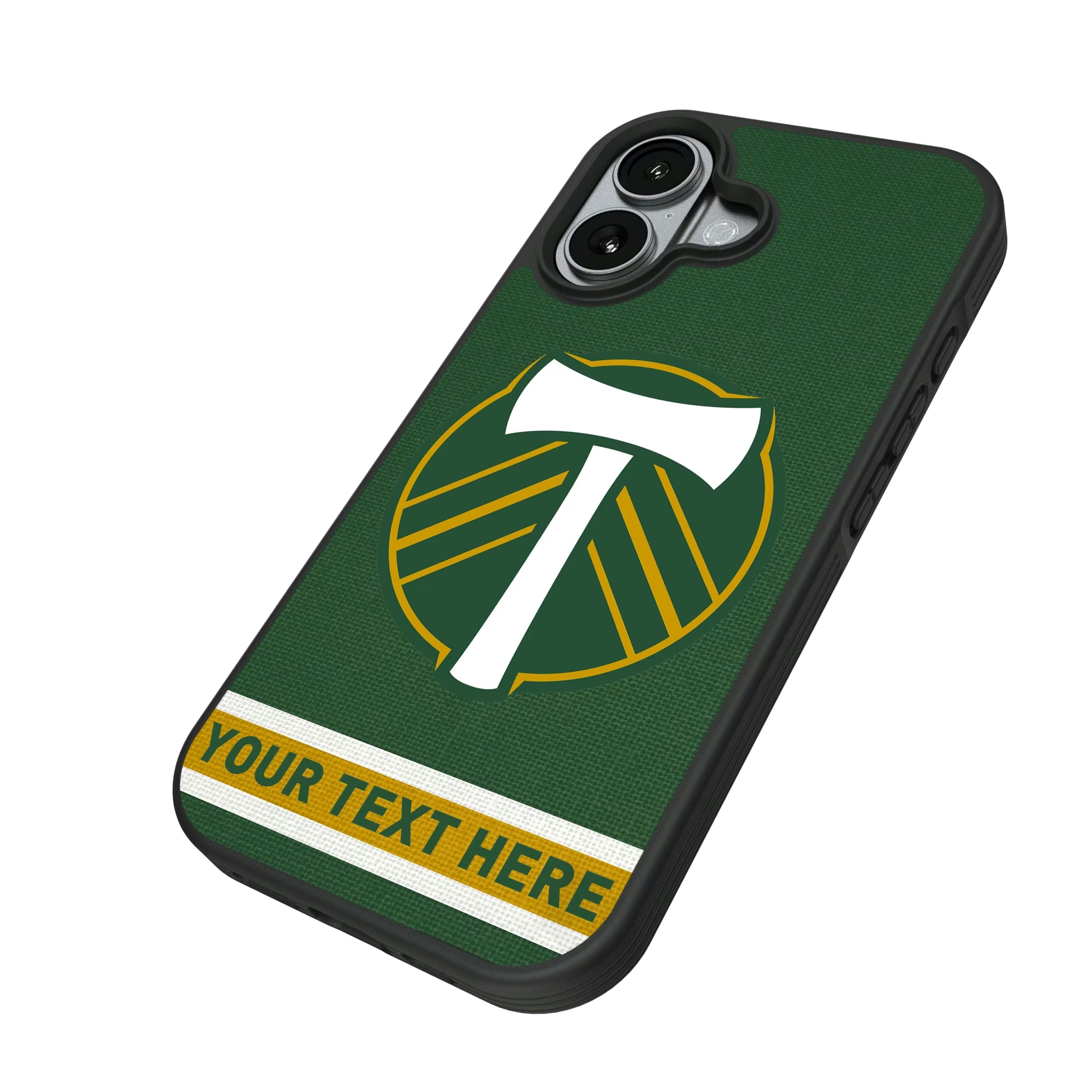 Portland Timbers Personalized Stripe iPhone Bump Phone Case for Apple iPhone - Isometric View#Device_iPhone 17