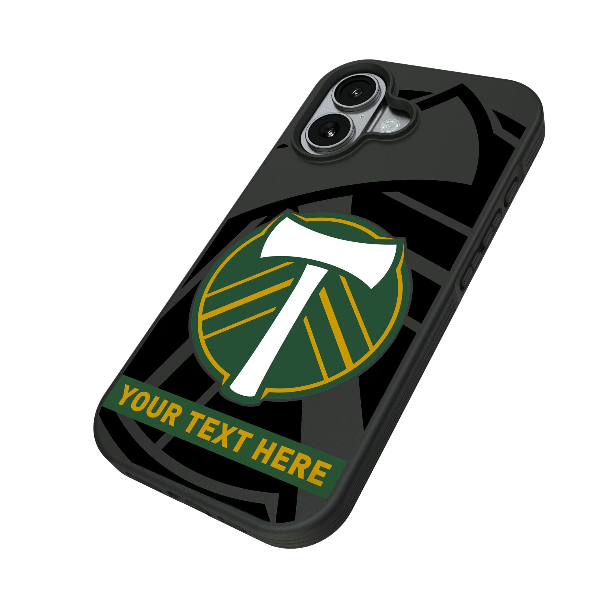 Portland Timbers Personalized Tilt iPhone Bump Phone Case for Apple iPhone - Isometric View#Device_iPhone 17