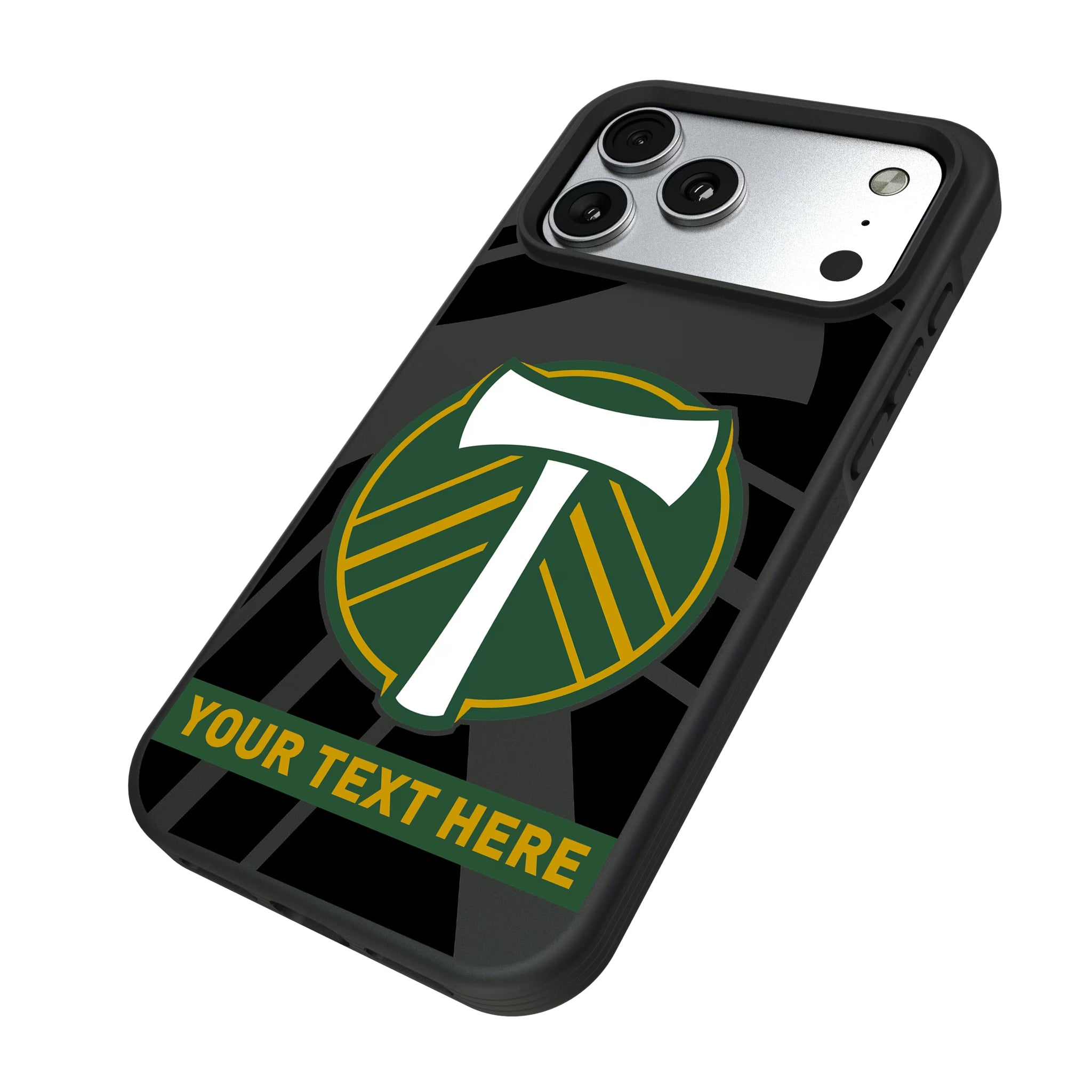 Portland Timbers Personalized Tilt iPhone Bump Phone Case for Apple iPhone - Isometric View#Device_iPhone 17 Pro Max