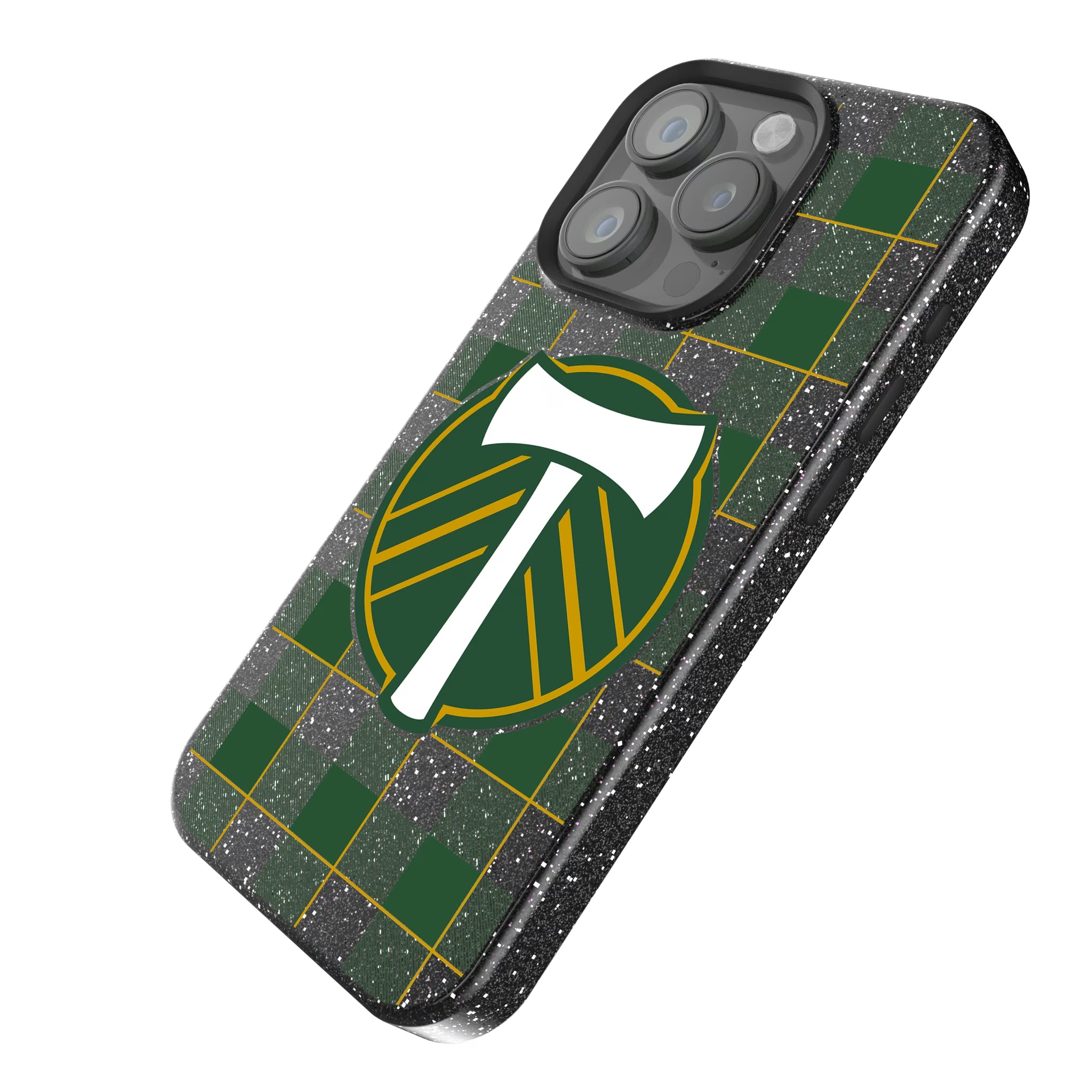 Portland Timbers Plaid iPhone Bling Phone Case for Apple iPhone - Isometric View