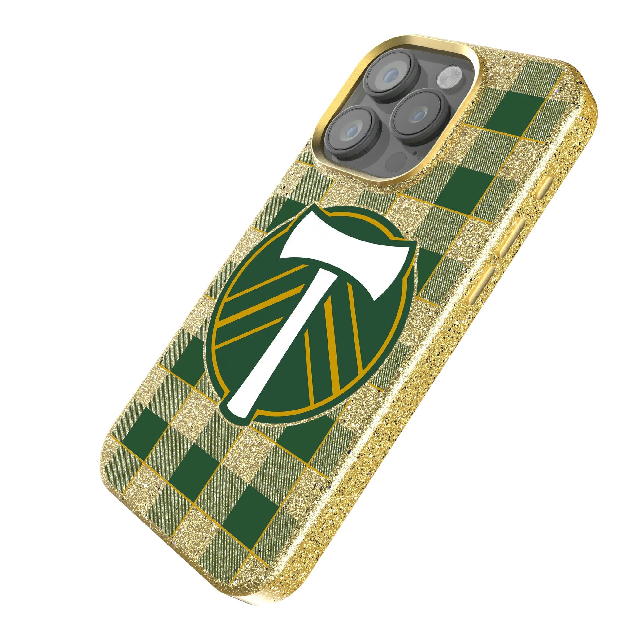 Portland Timbers Plaid iPhone Bling Phone Case for Apple iPhone - Isometric View