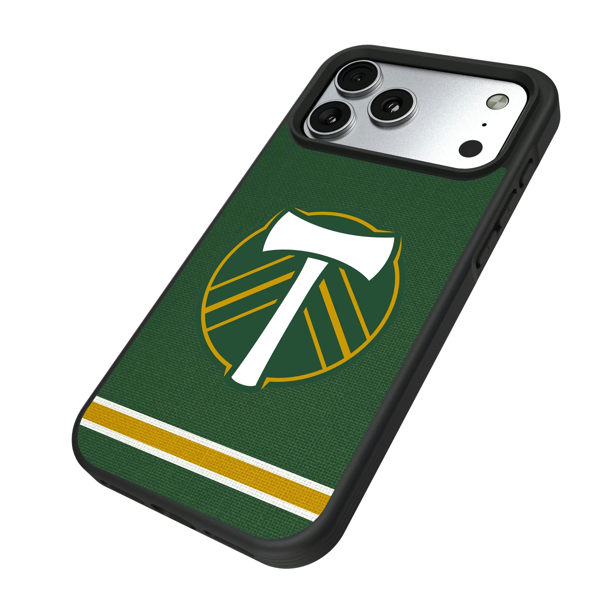Portland Timbers Stripe iPhone Bump Phone Case for Apple iPhone - Isometric View#Device_iPhone 17 Pro Max