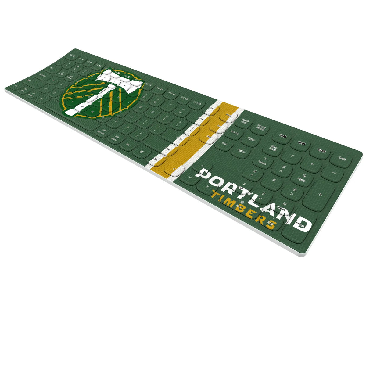 Portland Timbers Stripe KKB605 Curved Wireless Keyboard - Isometric View
