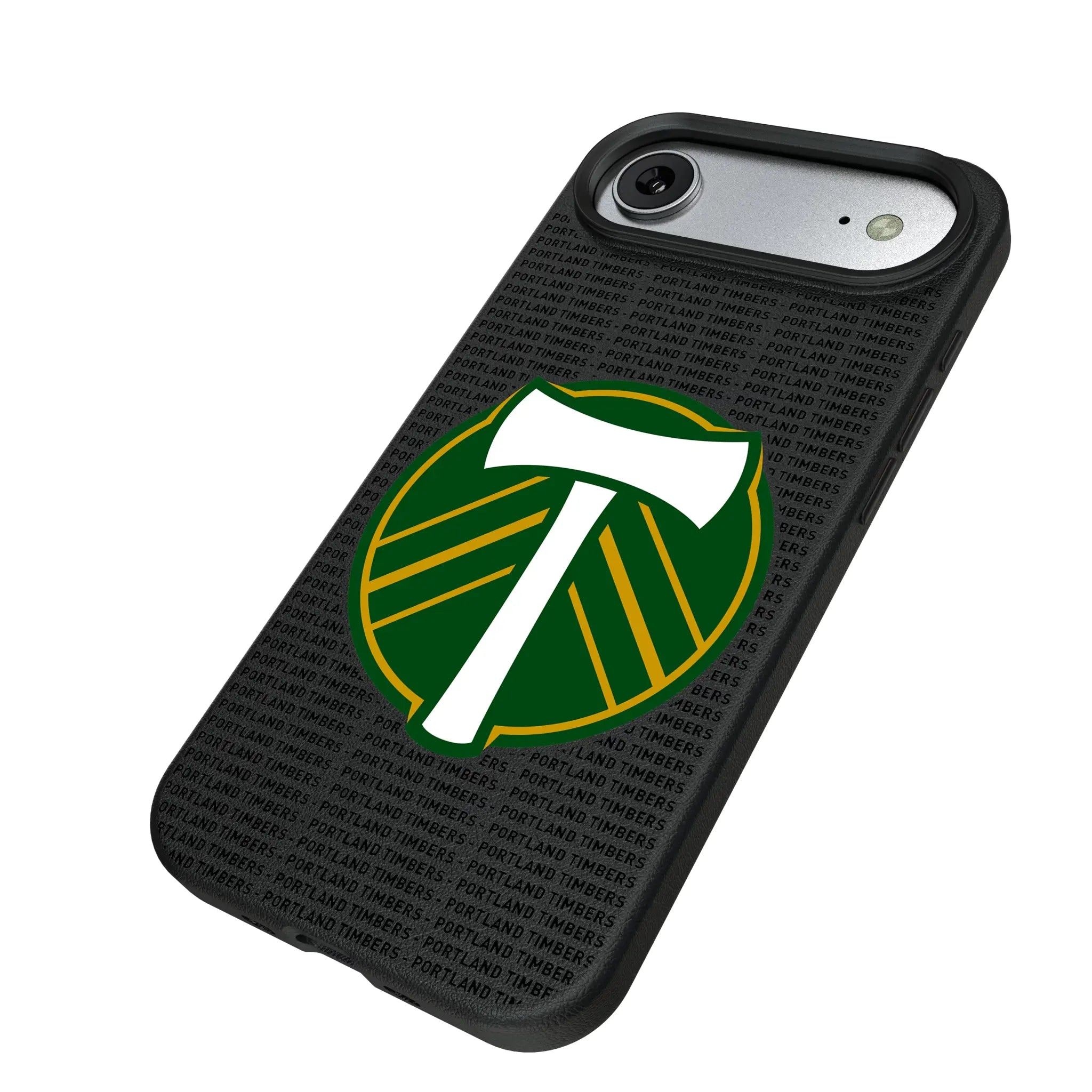 Portland Timbers Text Backdrop iPhone MagSafe Compatible Phone Case for Apple iPhone - Isometric View#Device_iPhone Air