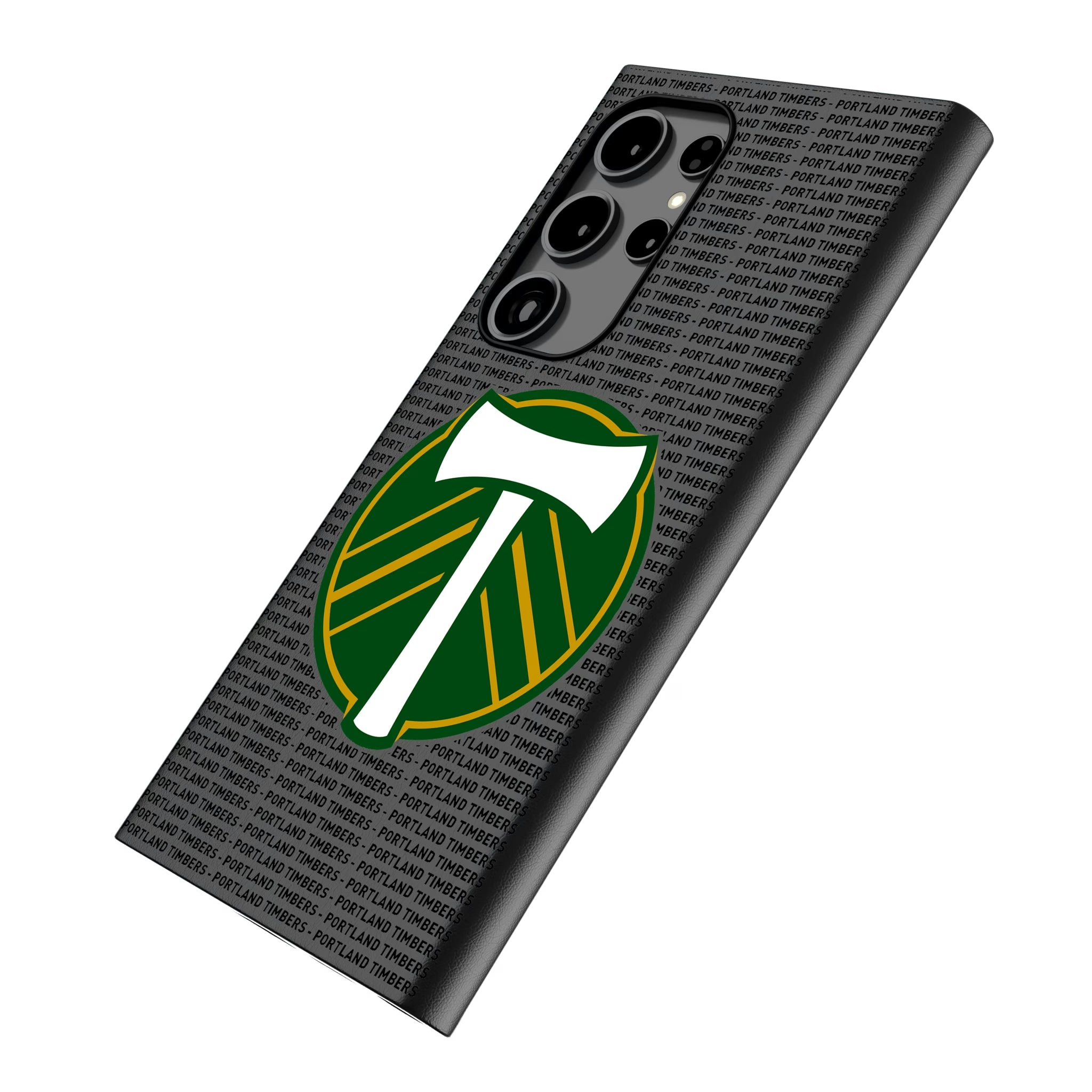 Portland Timbers Text Backdrop Galaxy MagSafe Compatible Phone Case for Samsung Galaxy - Isometric View