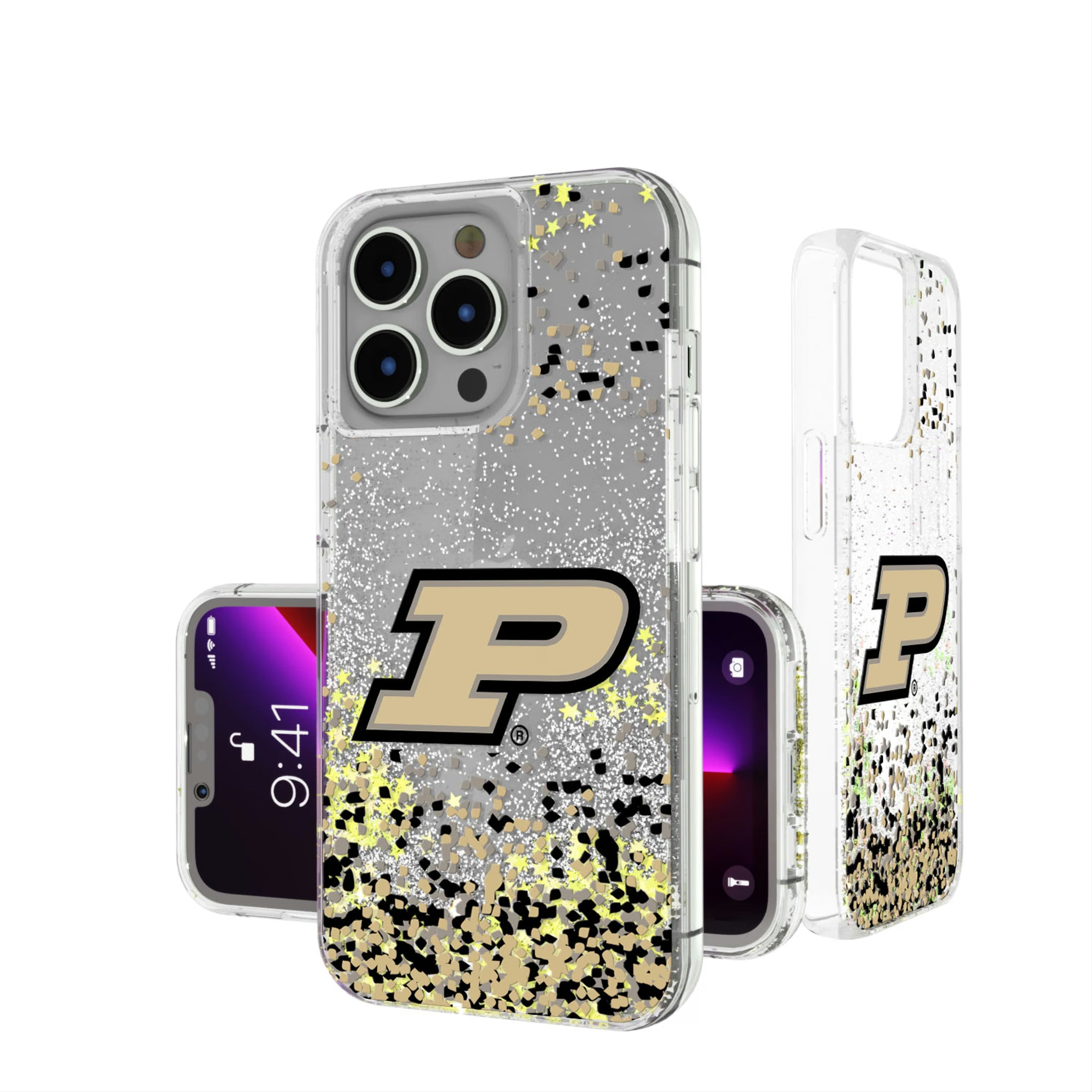 Purdue University Boilermakers Confetti iPhone Glitter Phone Case for Apple iPhone