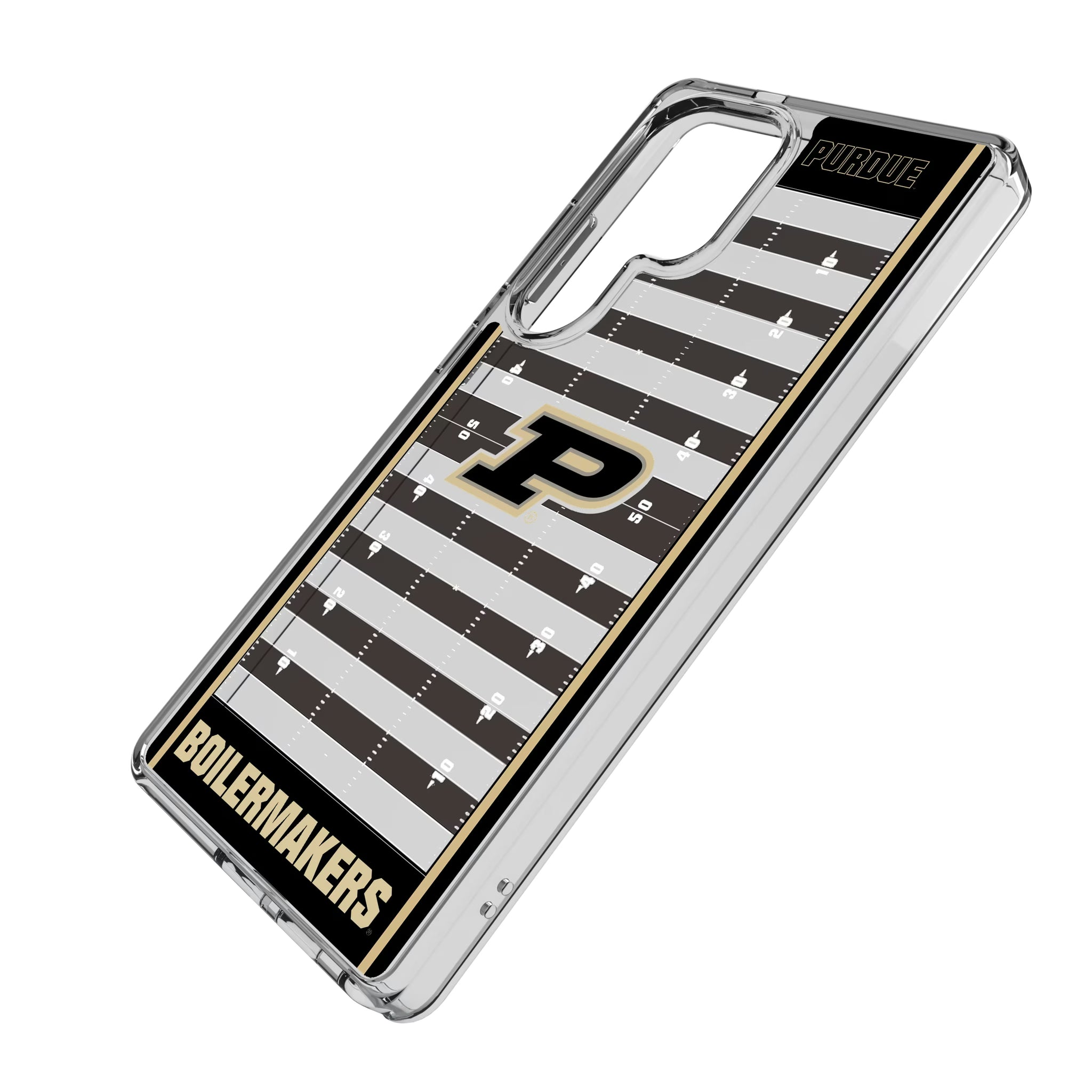 Purdue University Boilermakers Field Galaxy Clear Phone Case for Samsung Galaxy - Isometric View