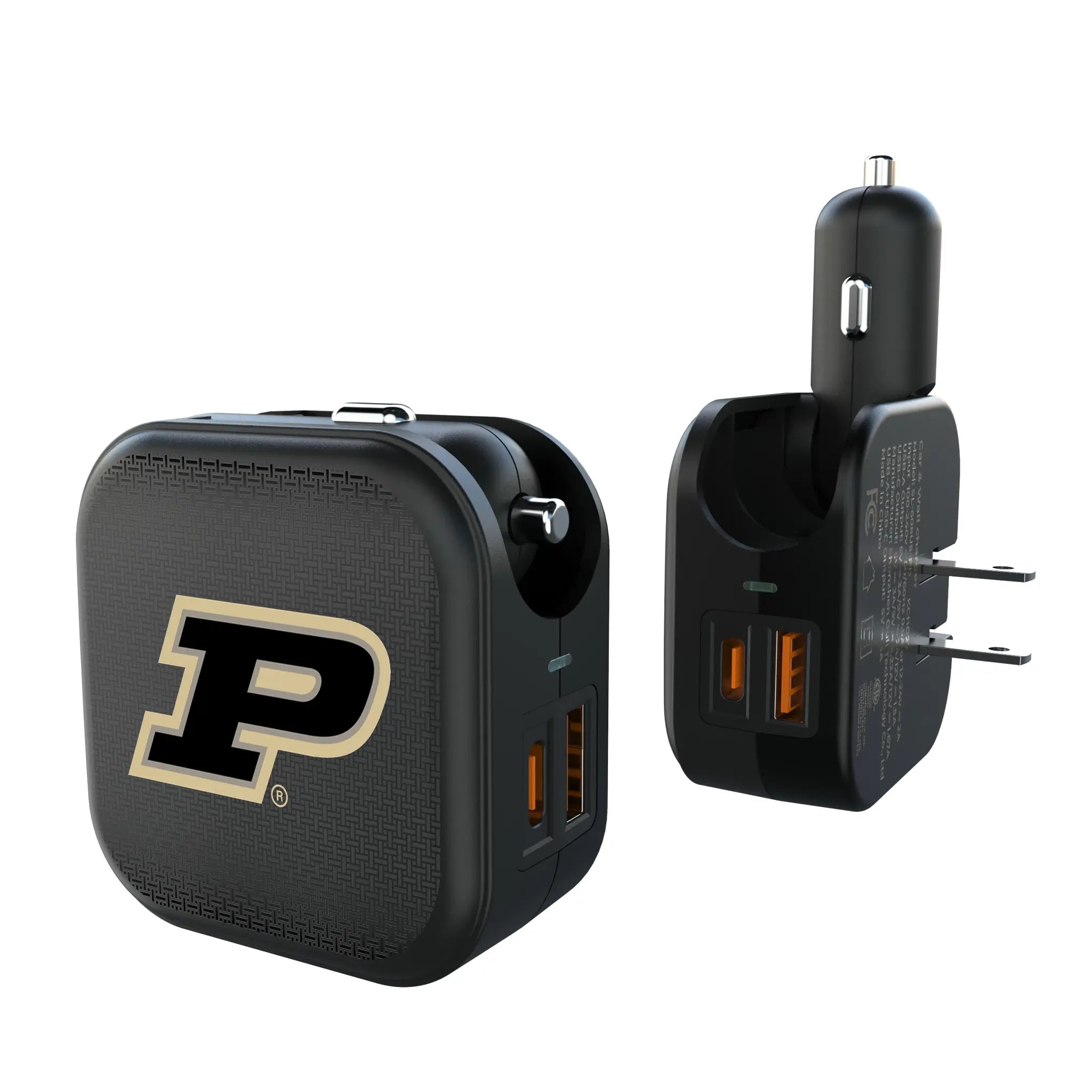 Purdue University Boilermakers Linen 2 in 1 USB A/C Charger