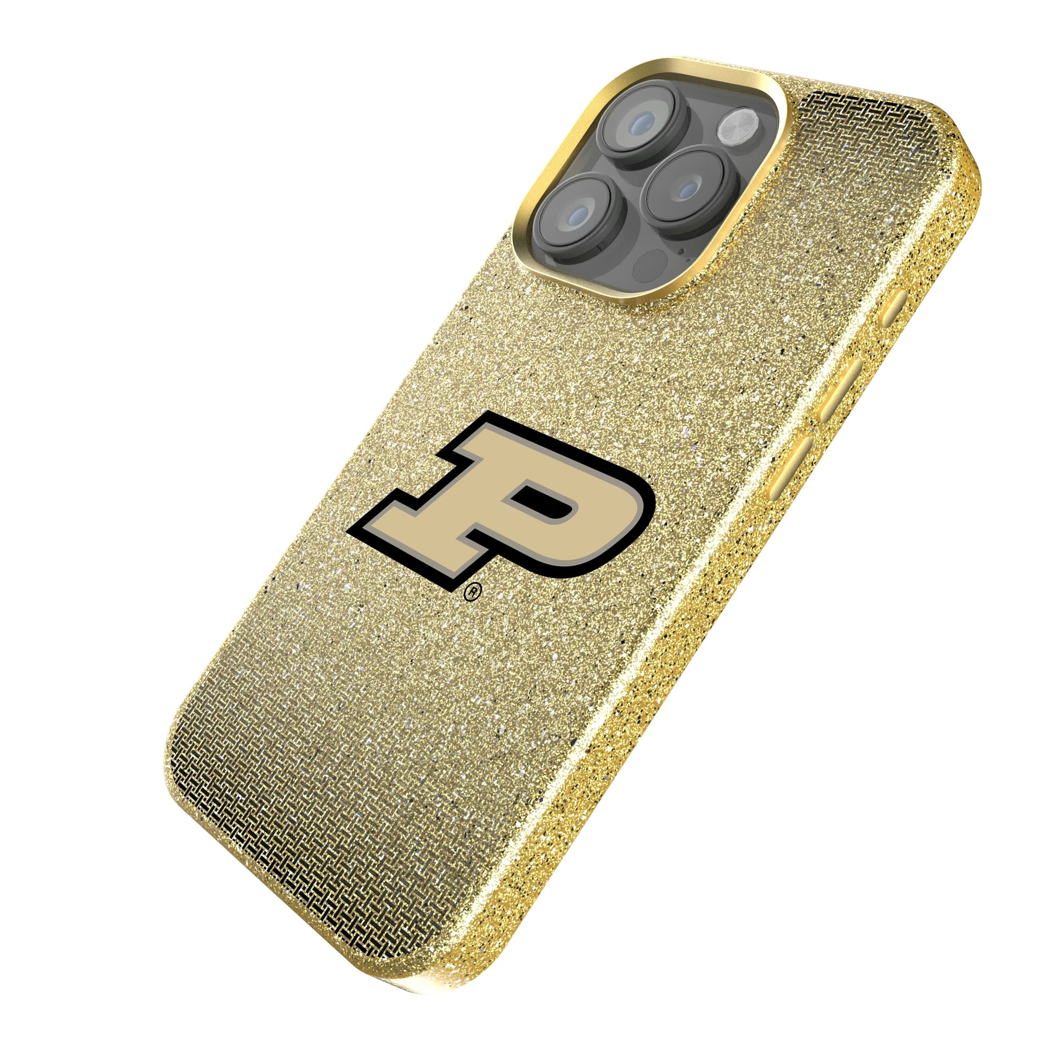 Purdue University Boilermakers Linen iPhone Bling Phone Case for Apple iPhone - Isometric View
