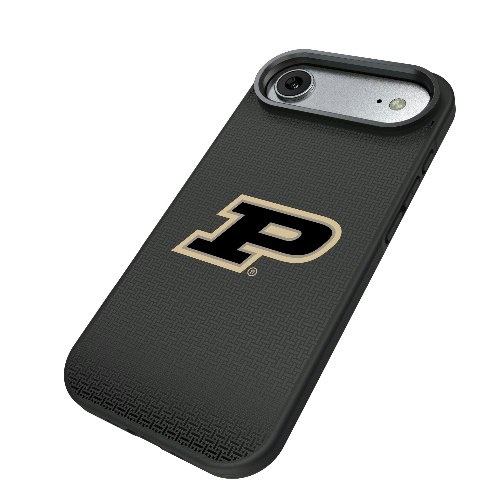 Purdue University Boilermakers Linen iPhone Bump Phone Case for Apple iPhone - Isometric View#Device_iPhone Air
