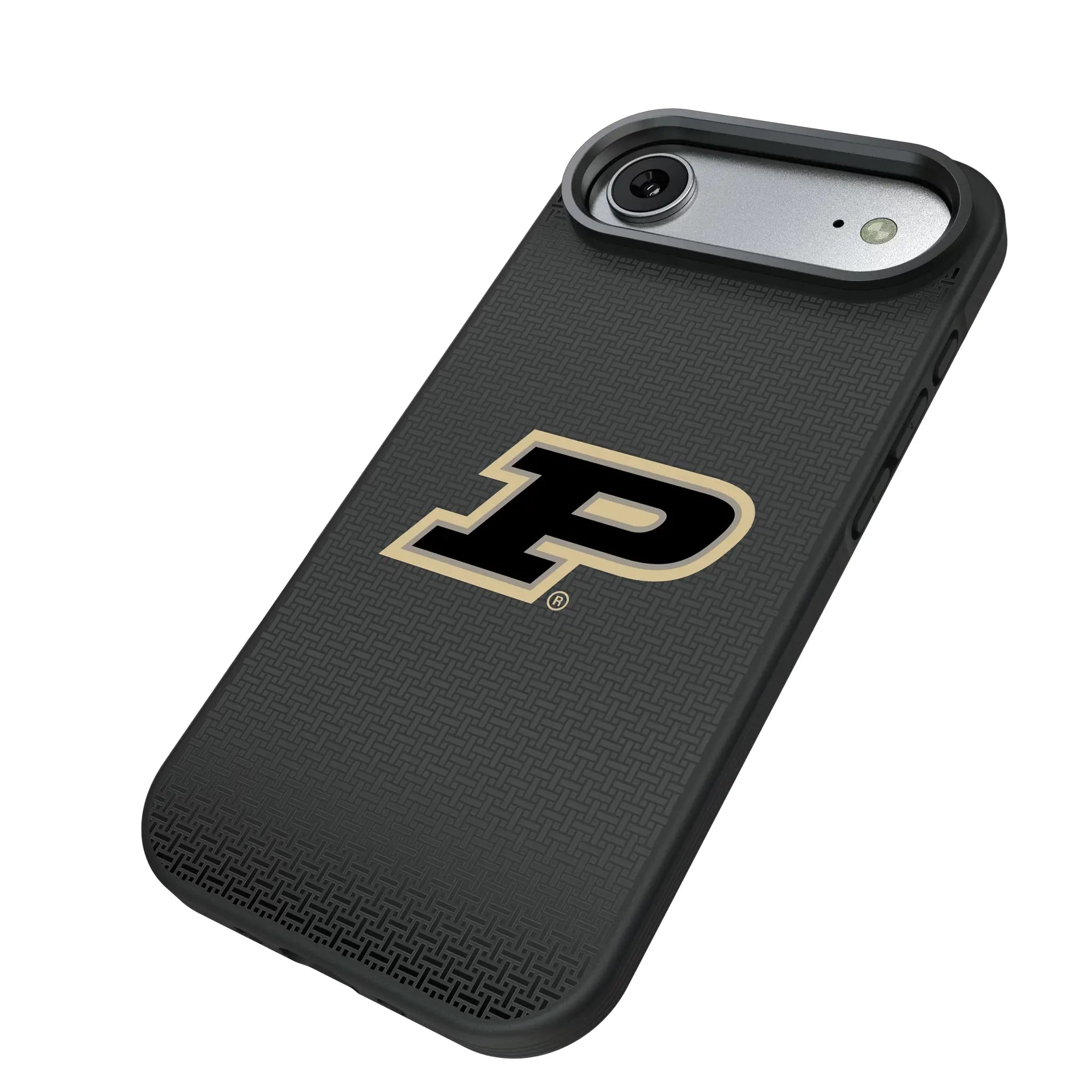 Purdue University Boilermakers Linen iPhone Bump Phone Case for Apple iPhone - Isometric View#Device_iPhone Air