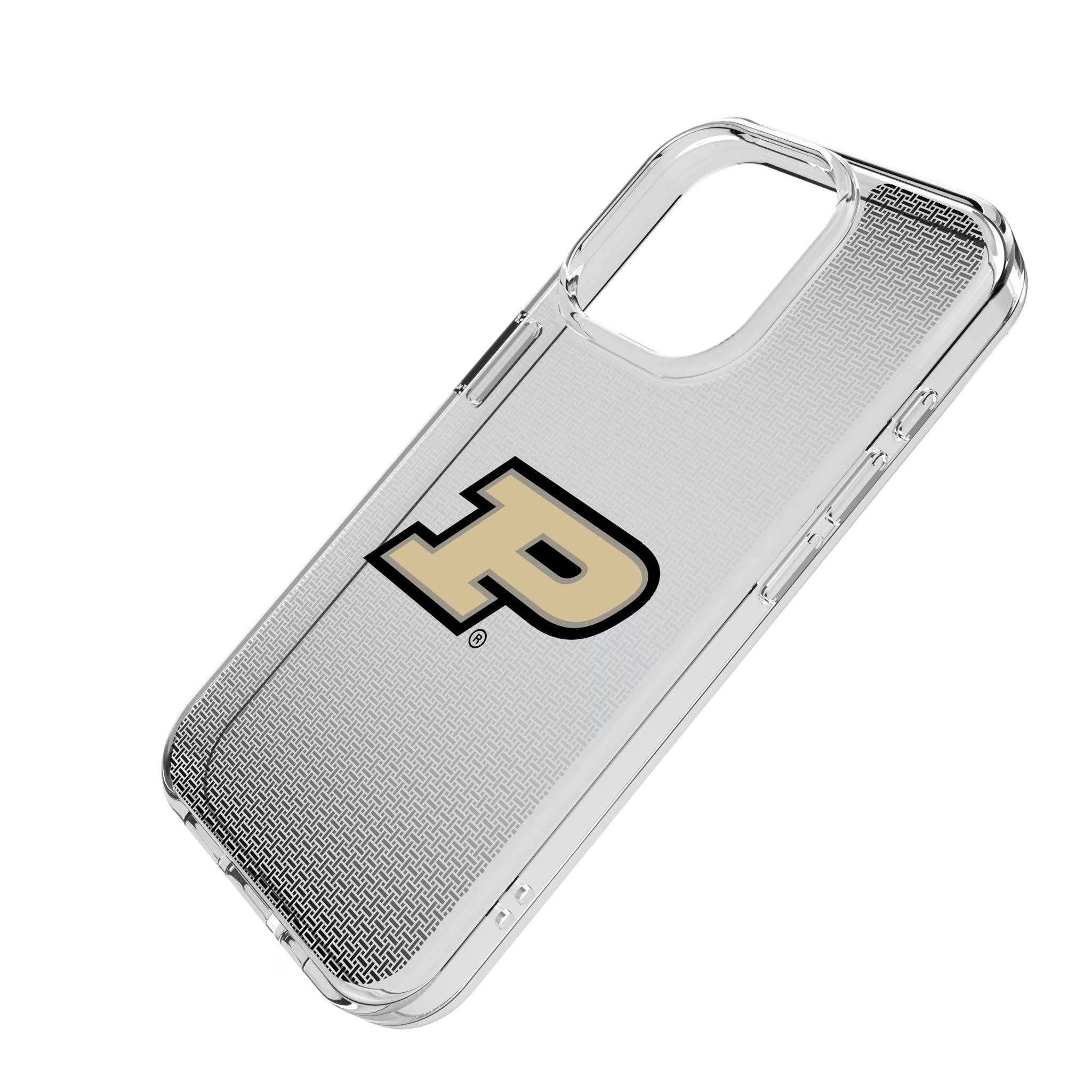 Purdue University Boilermakers Linen iPhone Clear Phone Case for Apple iPhone - Isometric View