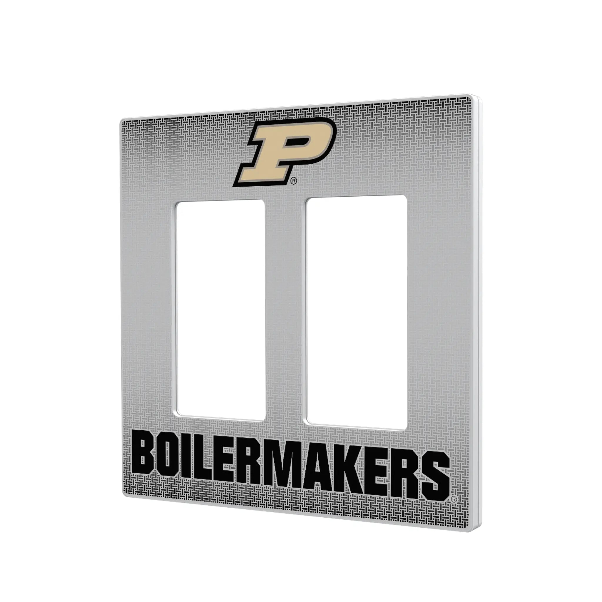 Purdue University Boilermakers Linen Hidden-Screw Light Switch Plate#Style_Double Rocker
