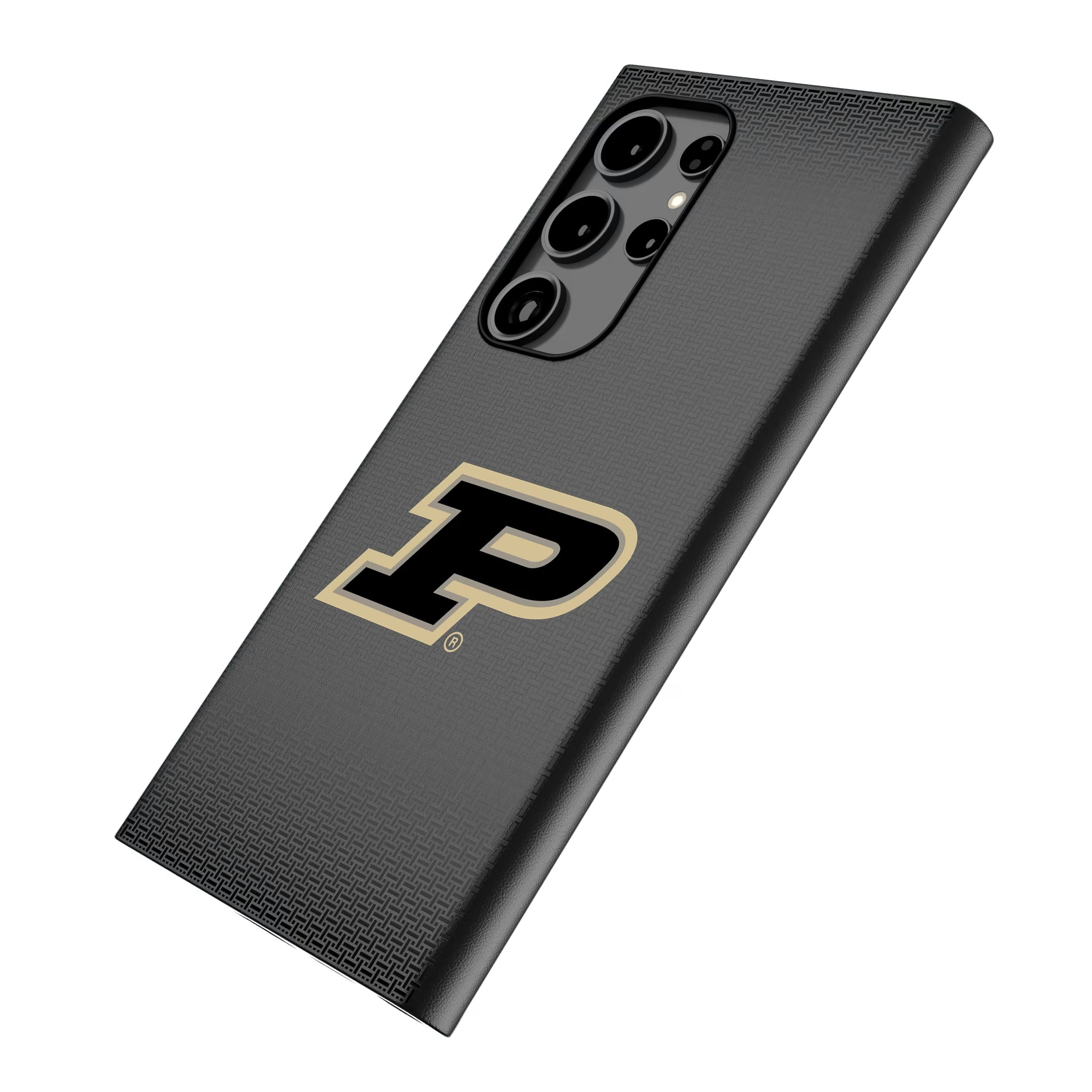 Purdue University Boilermakers Linen Galaxy MagSafe Compatible Phone Case for Samsung Galaxy - Isometric View
