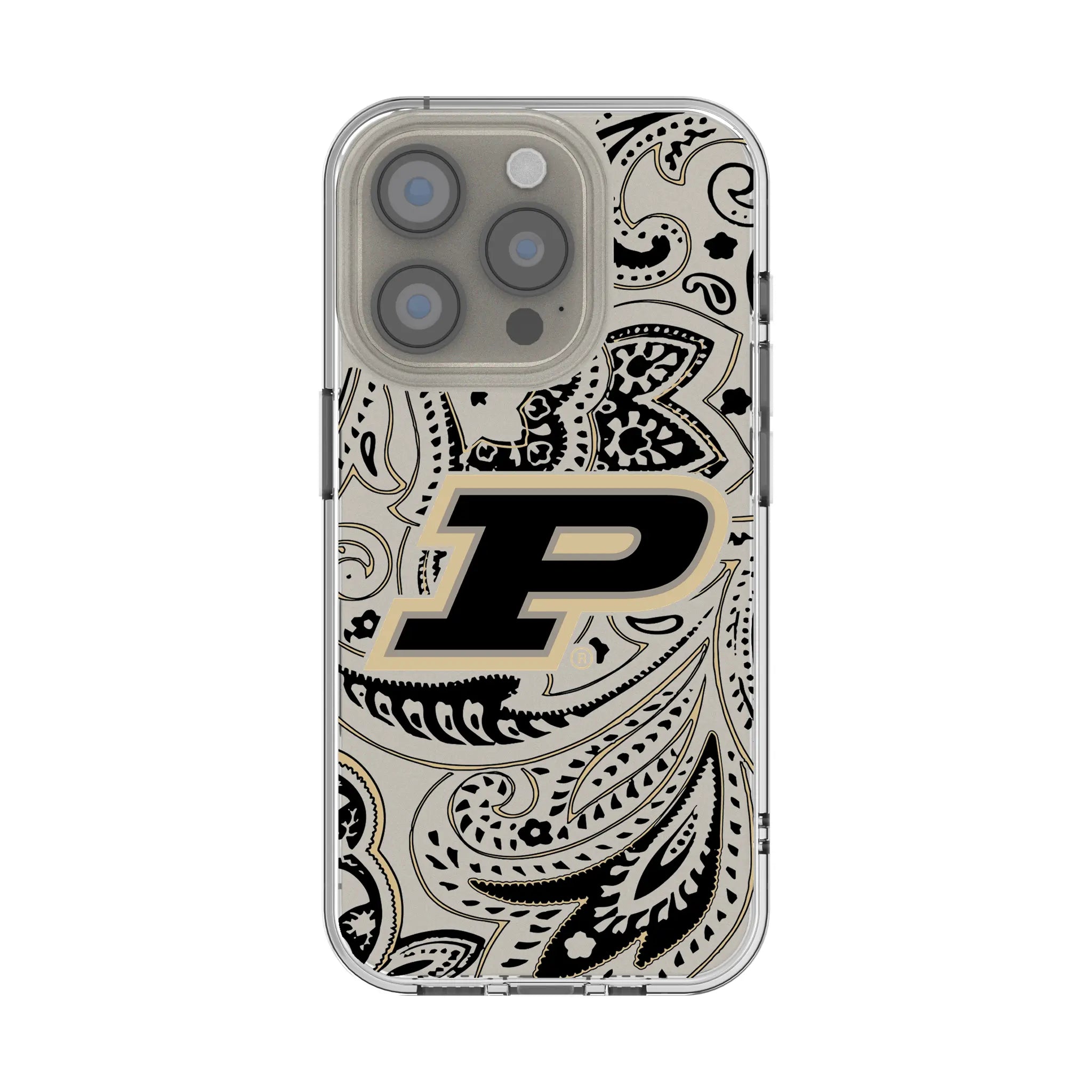 Purdue University Boilermakers Paisley iPhone Clear Phone Case for Apple iPhone