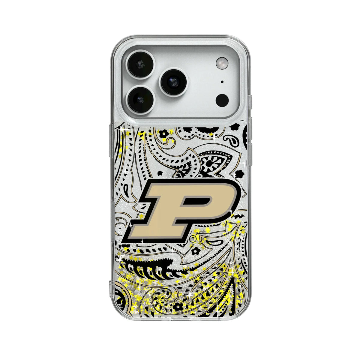 Purdue University Boilermakers Paisley Glitter Phone Case for Apple iPhone