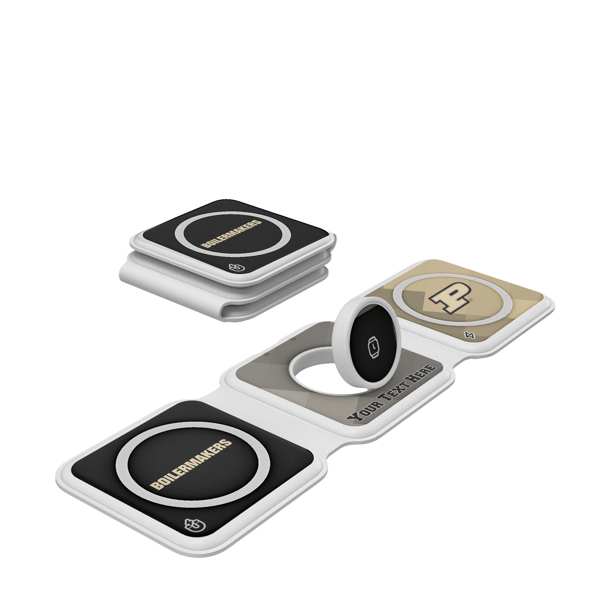 Purdue University Boilermakers Personalized Color Block Foldable 3 in 1 Charger