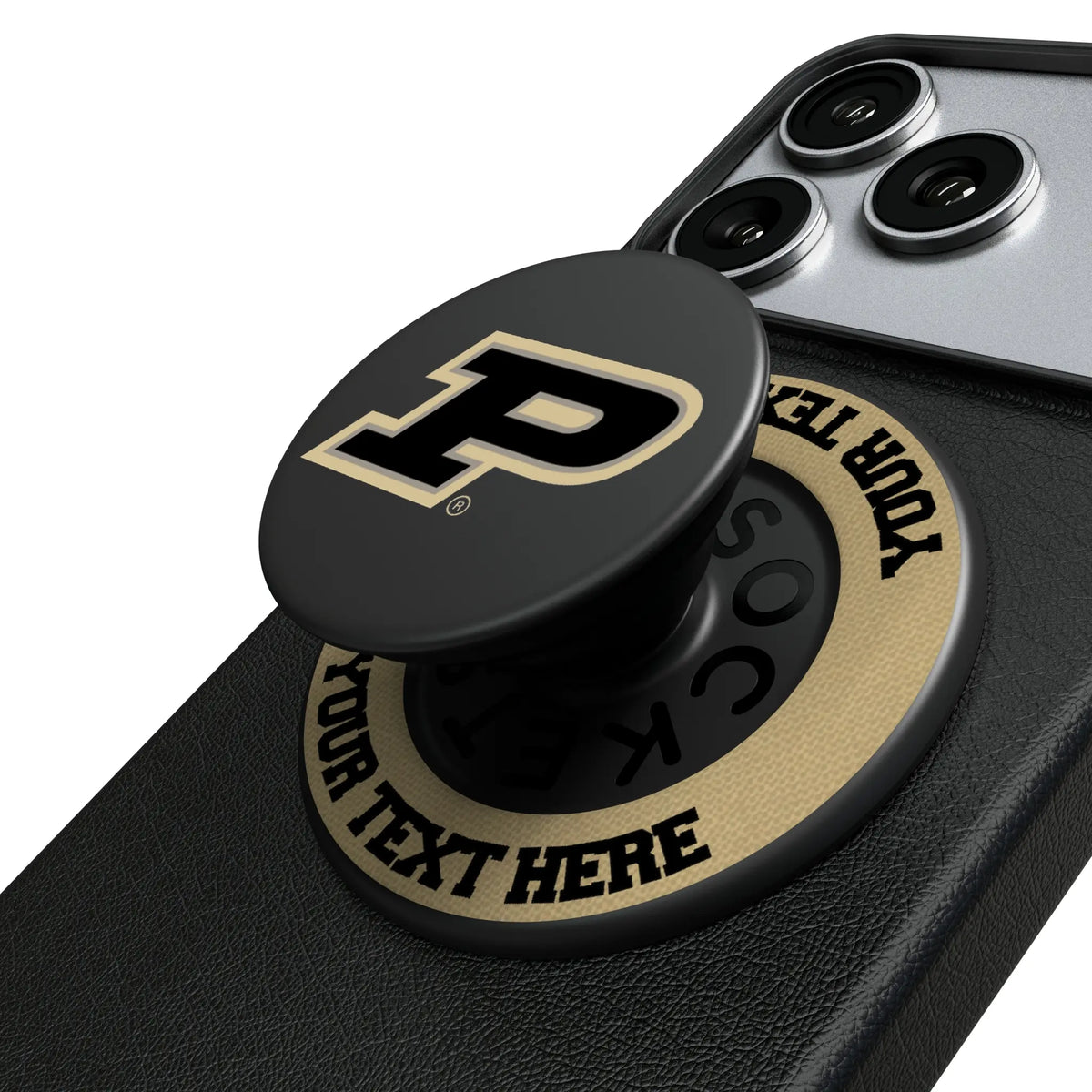 Purdue University Boilermakers Personalized Endzone Solid Popsockets Round Magnetic