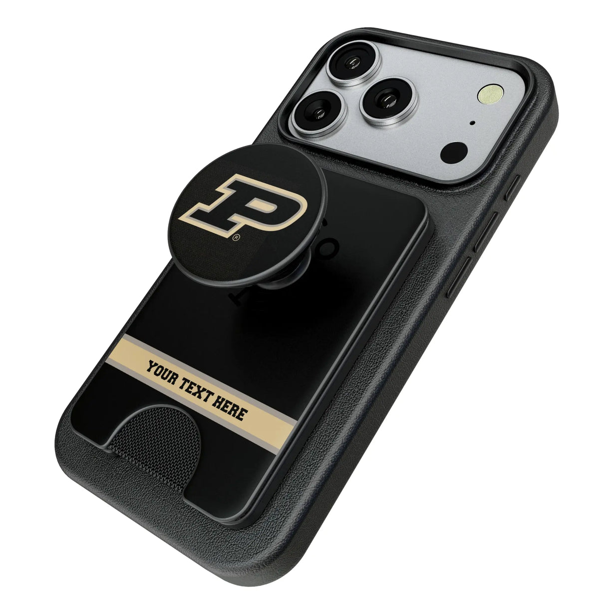 Purdue University Boilermakers Personalized Endzone Solid Popsockets Wallet Magnetic - Isometric View