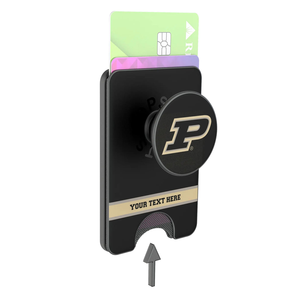 Purdue University Boilermakers Personalized Endzone Solid Popsockets Wallet Magnetic - Detail
