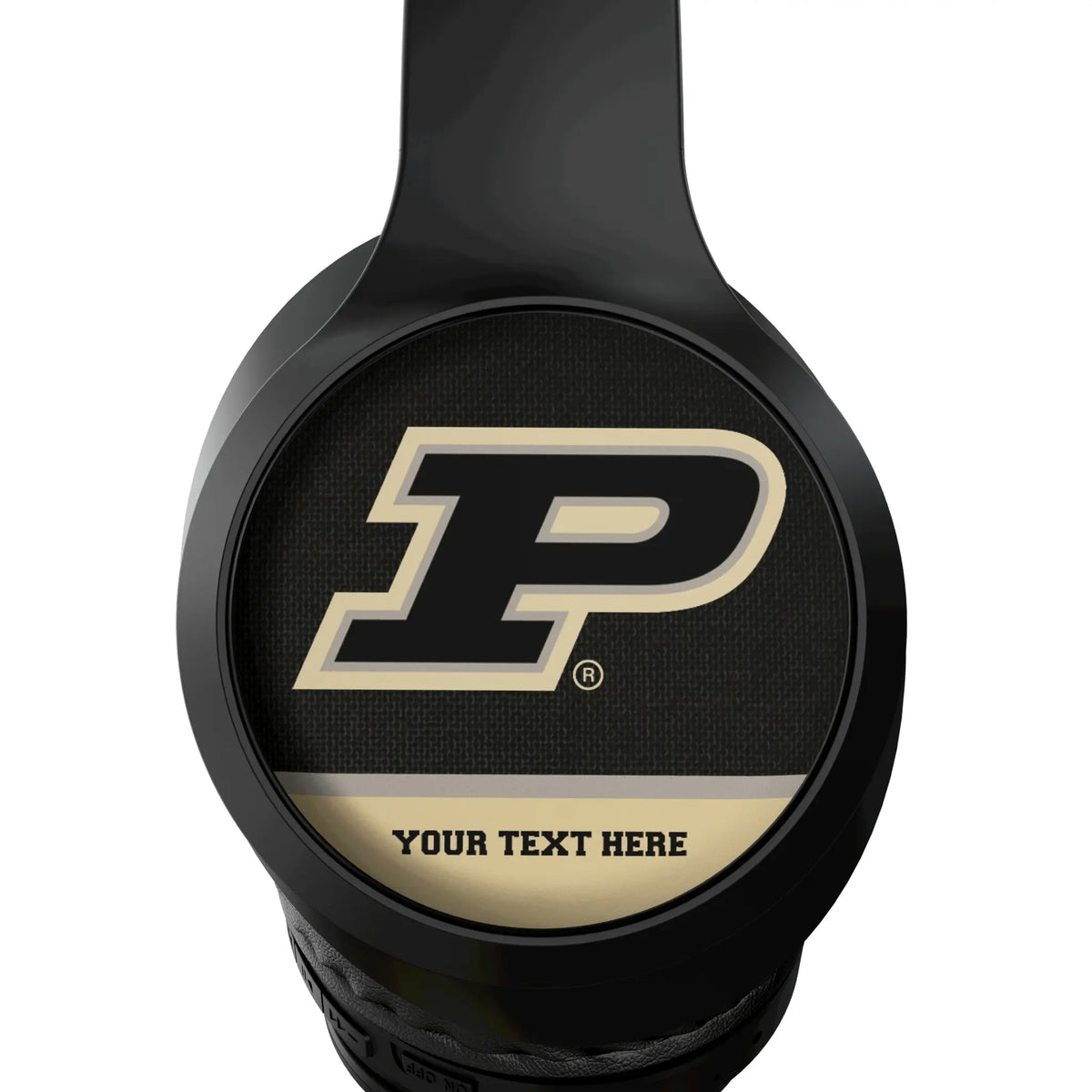 Purdue University Boilermakers Personalized Endzone Solid Wireless Over-Ear Headphones With Case - Detail